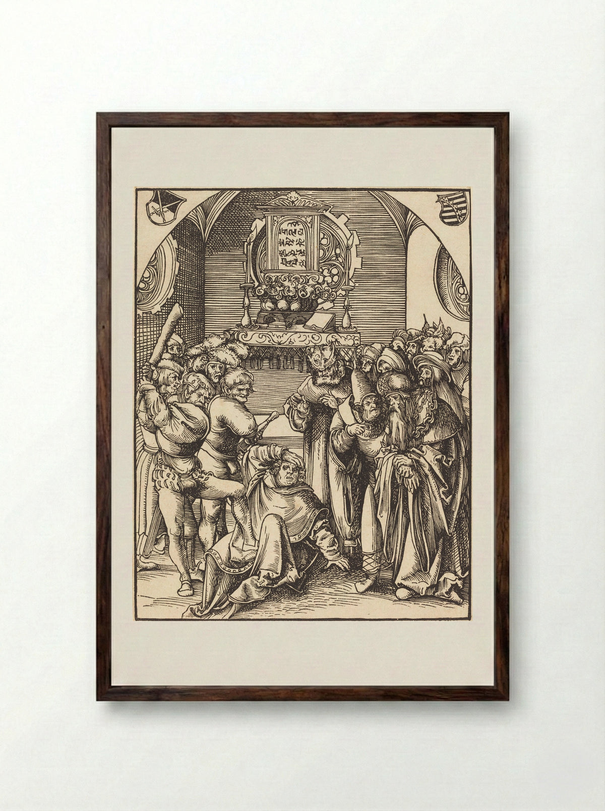 The Martyrdom of Saint Jude - Lucas Cranach the Elder - Framed Print Dark Wood