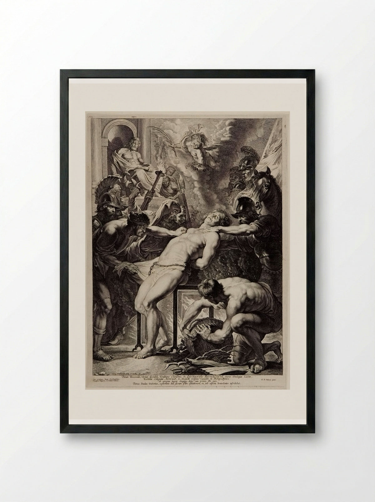 The Martyrdom of Saint Lawrence - Lucas Vorsterman I - Framed Print Black