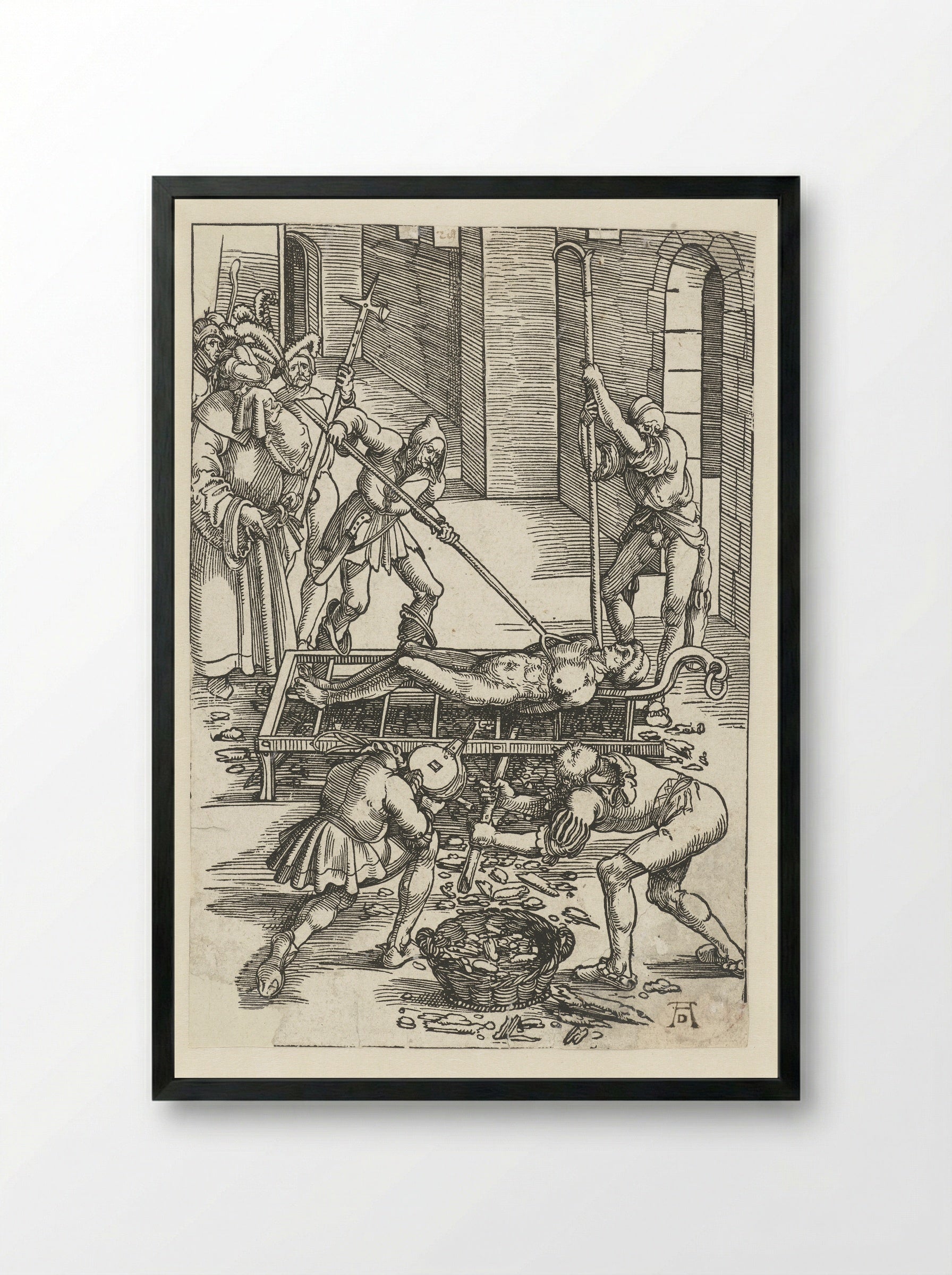 The Martyrdom of Saint Lawrence - Hans Baldung Grien - Framed Print Black