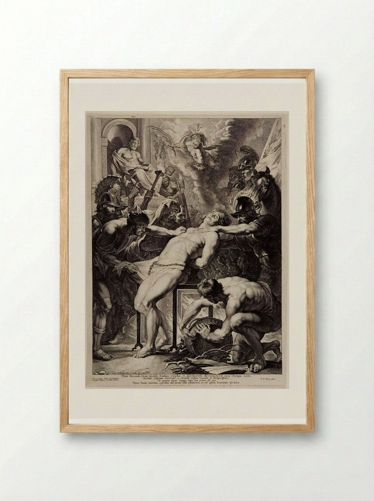 The Martyrdom of Saint Lawrence - Lucas Vorsterman I - Framed Print Wood