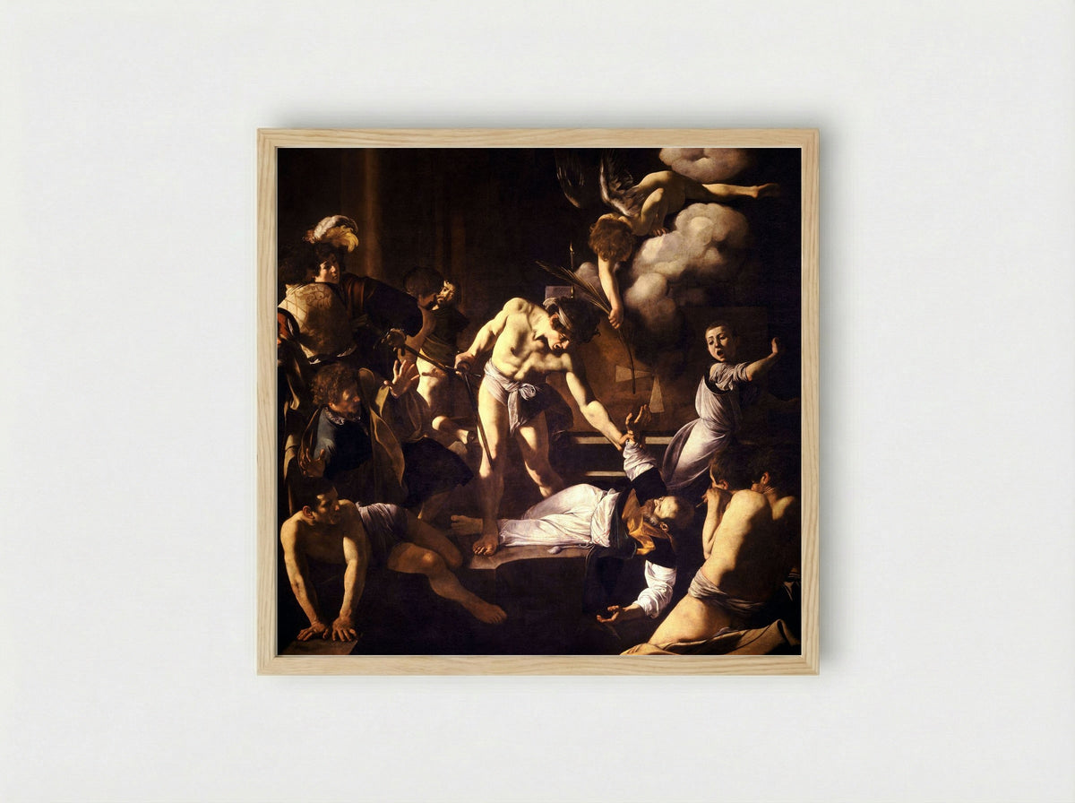 The Martyrdom of Saint Matthew - Caravaggio - Framed Print Wood