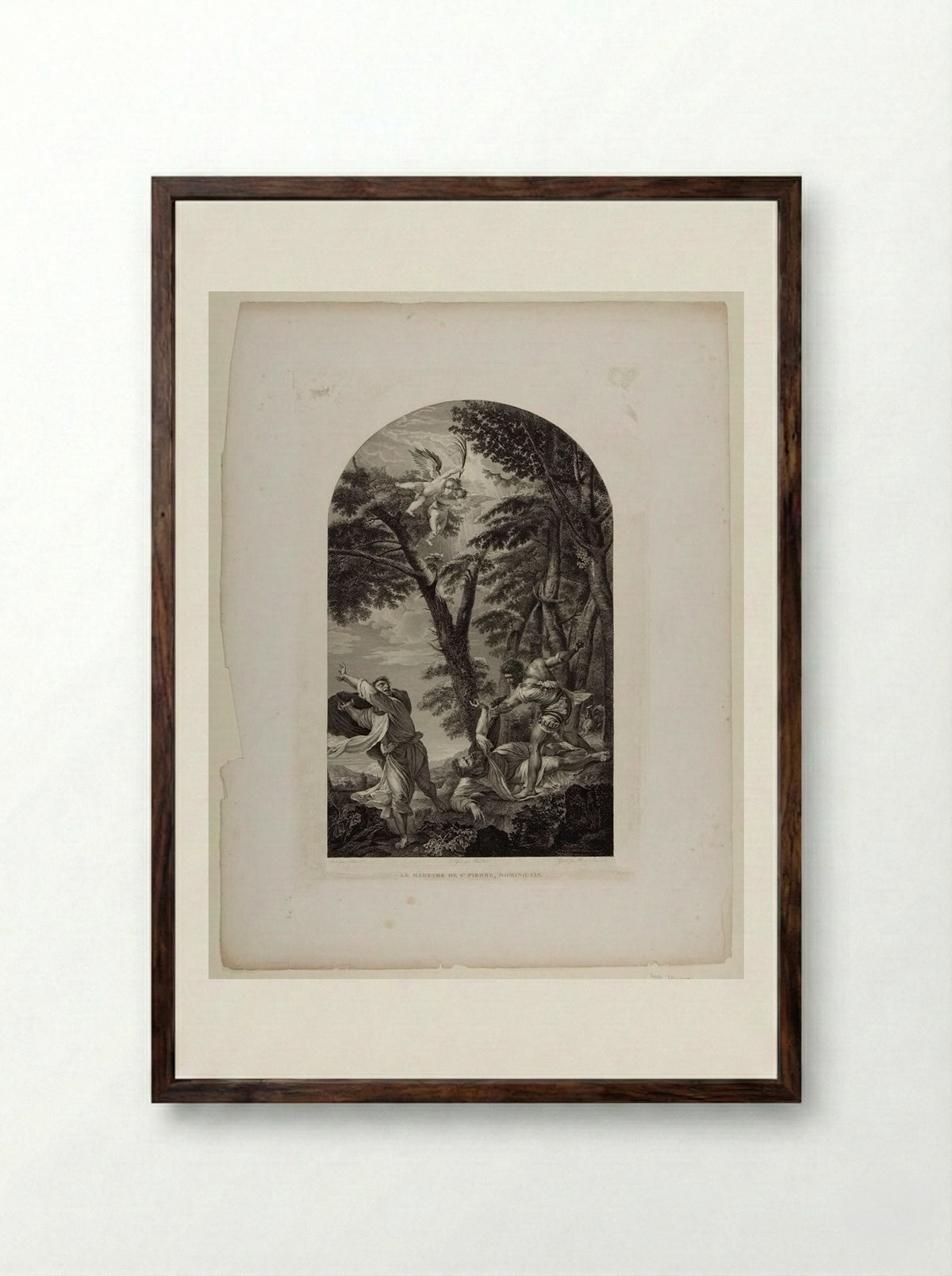 The Martyrdom of Saint Peter Martyr - Pierre Louis Henri Laurent - Framed Print Dark Wood