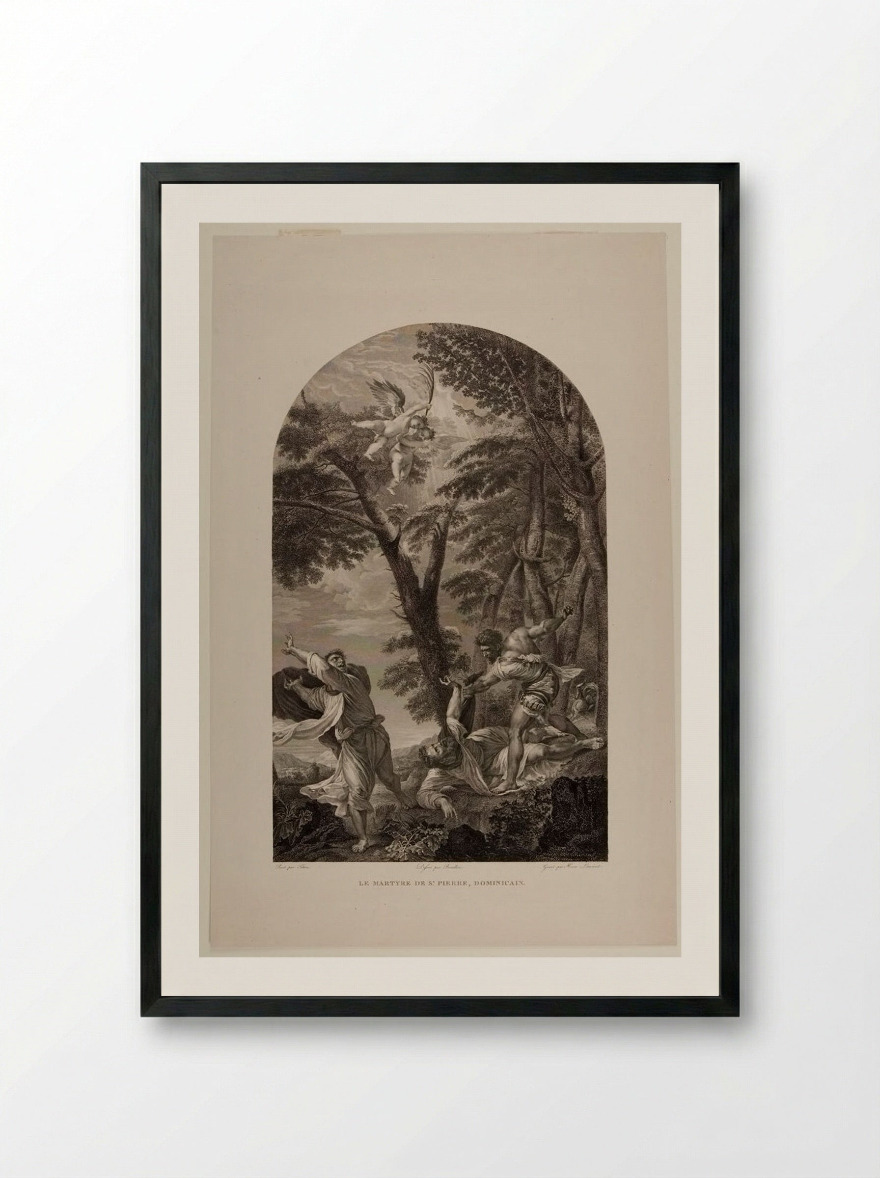 The Martyrdom of Saint Peter of Verona - Pierre Louis Henri Laurent - Framed Print Black