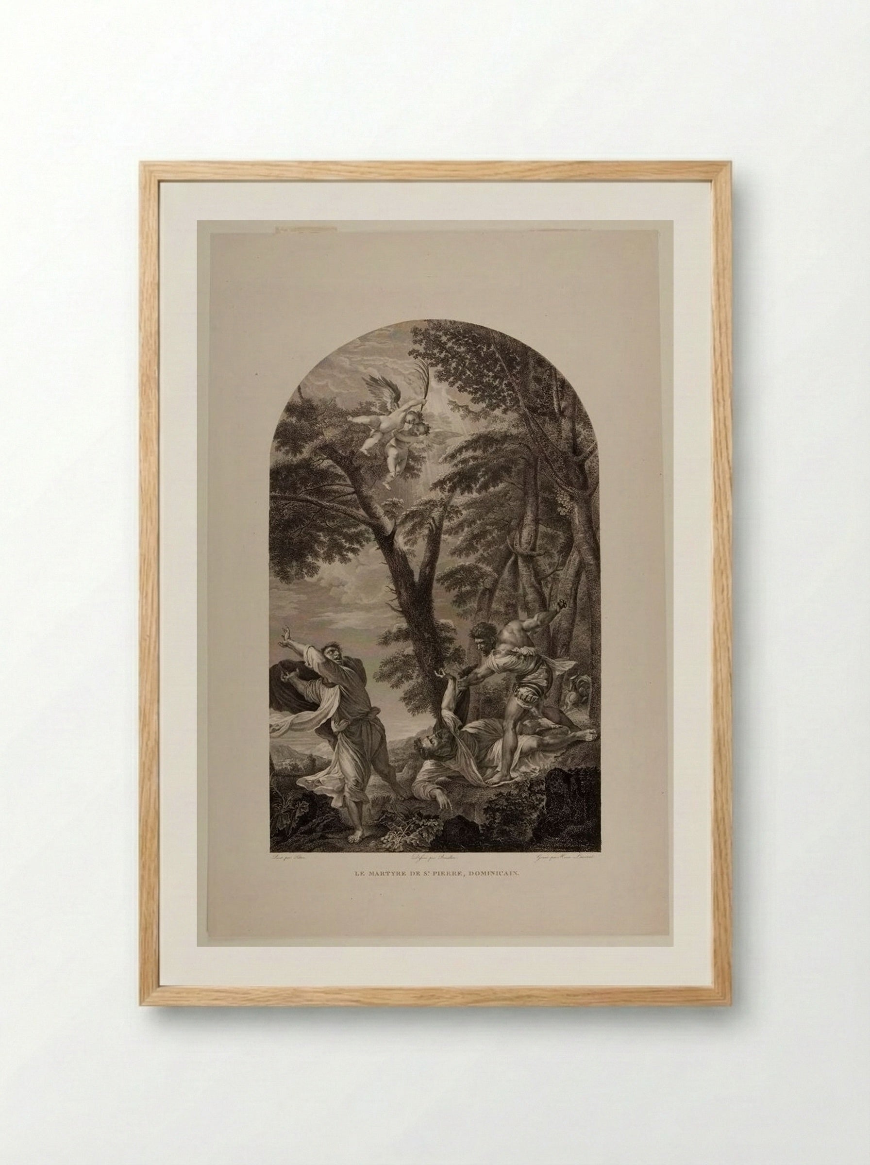 The Martyrdom of Saint Peter of Verona - Pierre Louis Henri Laurent - Framed Print Wood