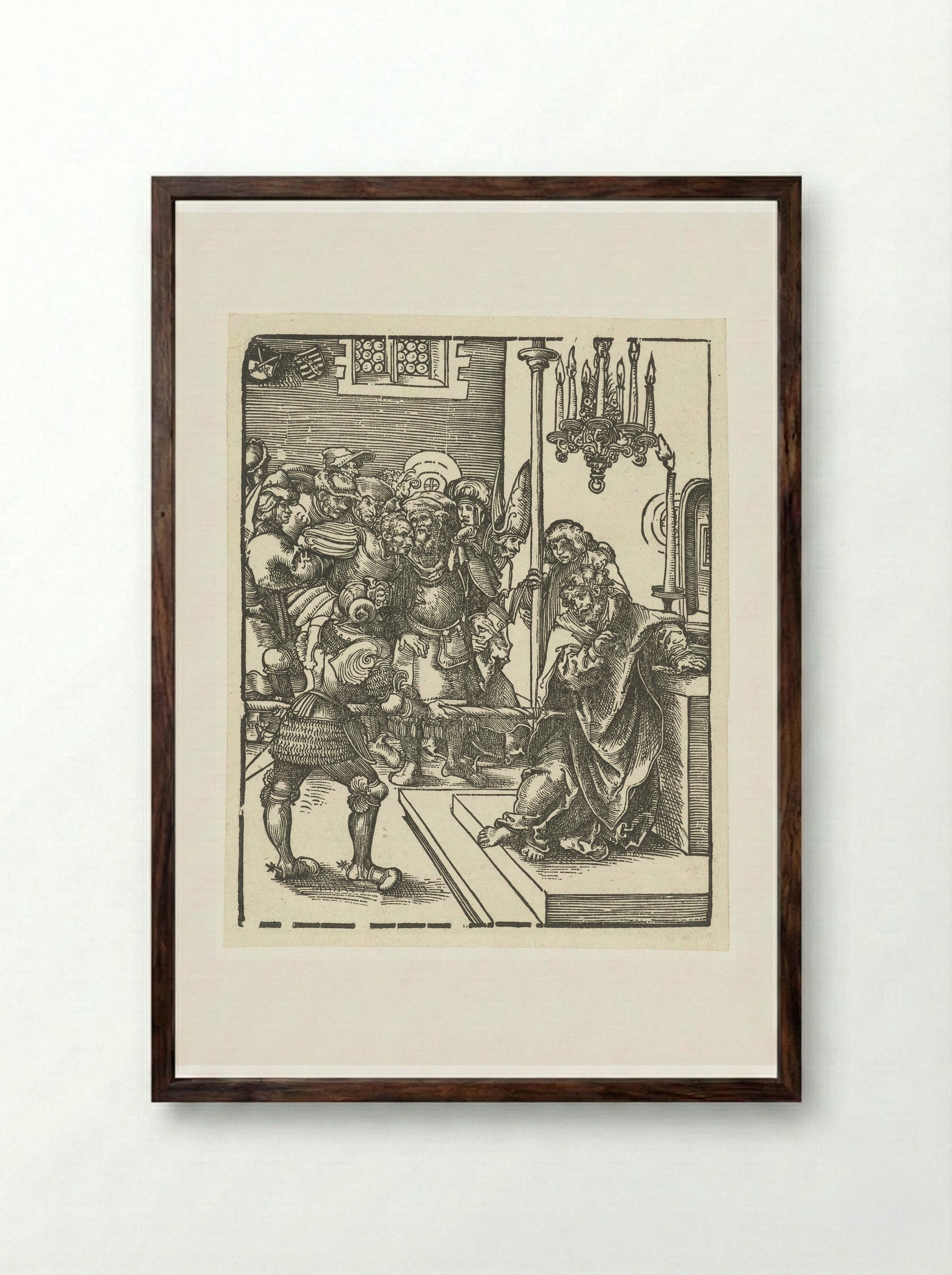 The Martyrdom of Saint Thomas - Lucas Cranach the Elder - Framed Print Dark Wood