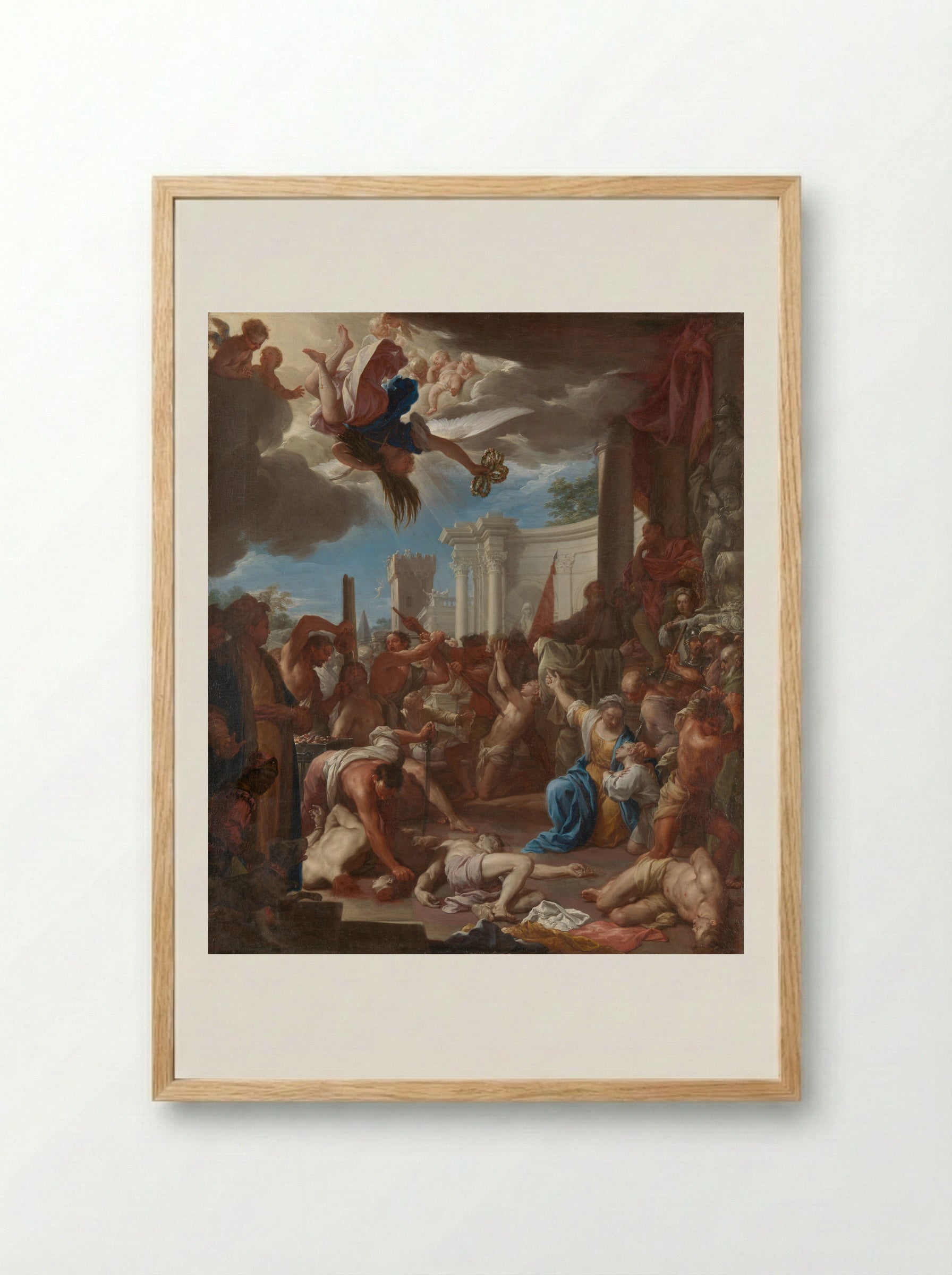 The Martyrdom of the Seven Sons of Saint Felicitas - Francesco Trevisani - Framed Print Wood
