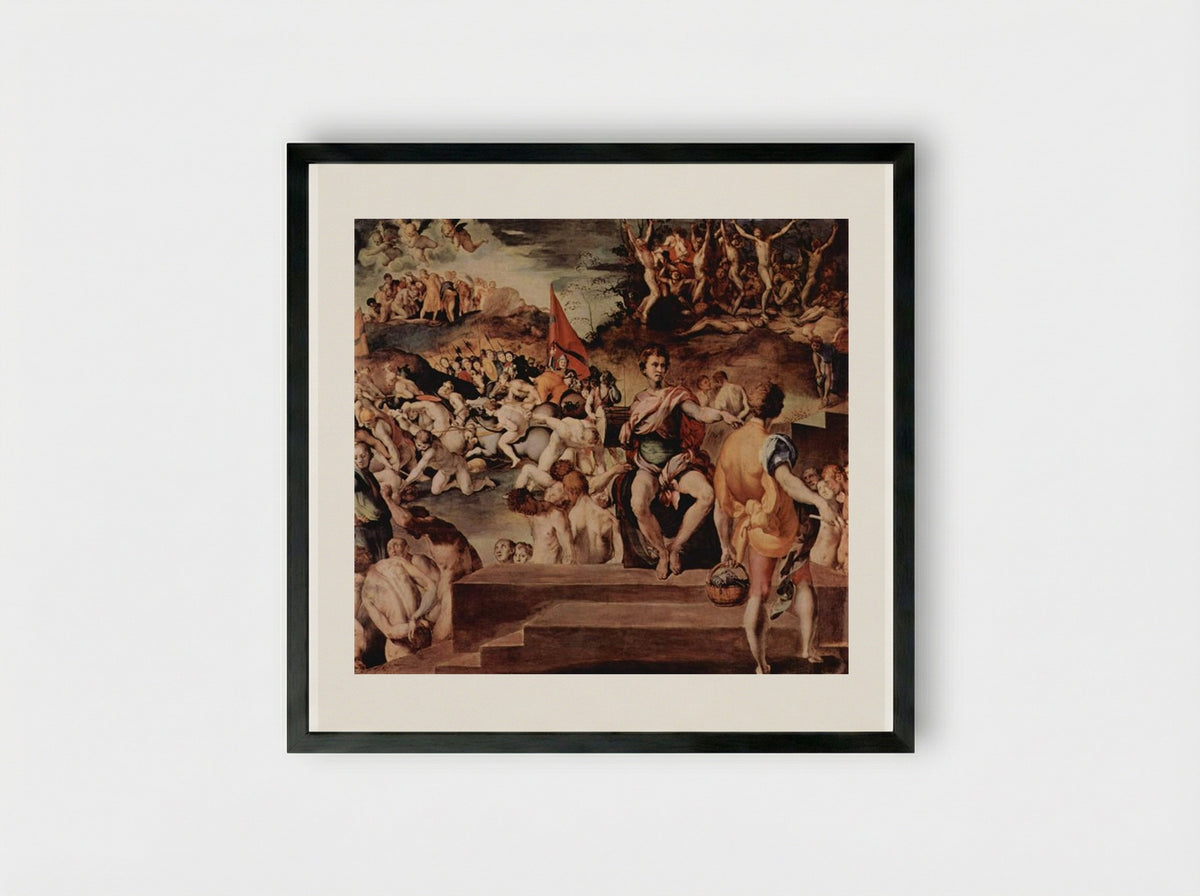The Martyrdom of the Ten Thousand - Jacopo Pontormo - Framed Print Black