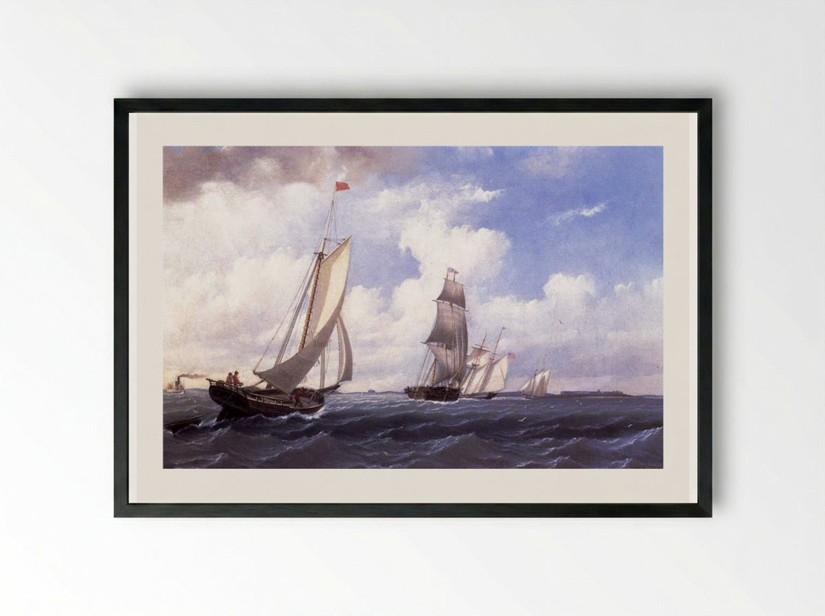 The 'Mary' of Boston Returning to Port - William Bradford - Framed Print Black