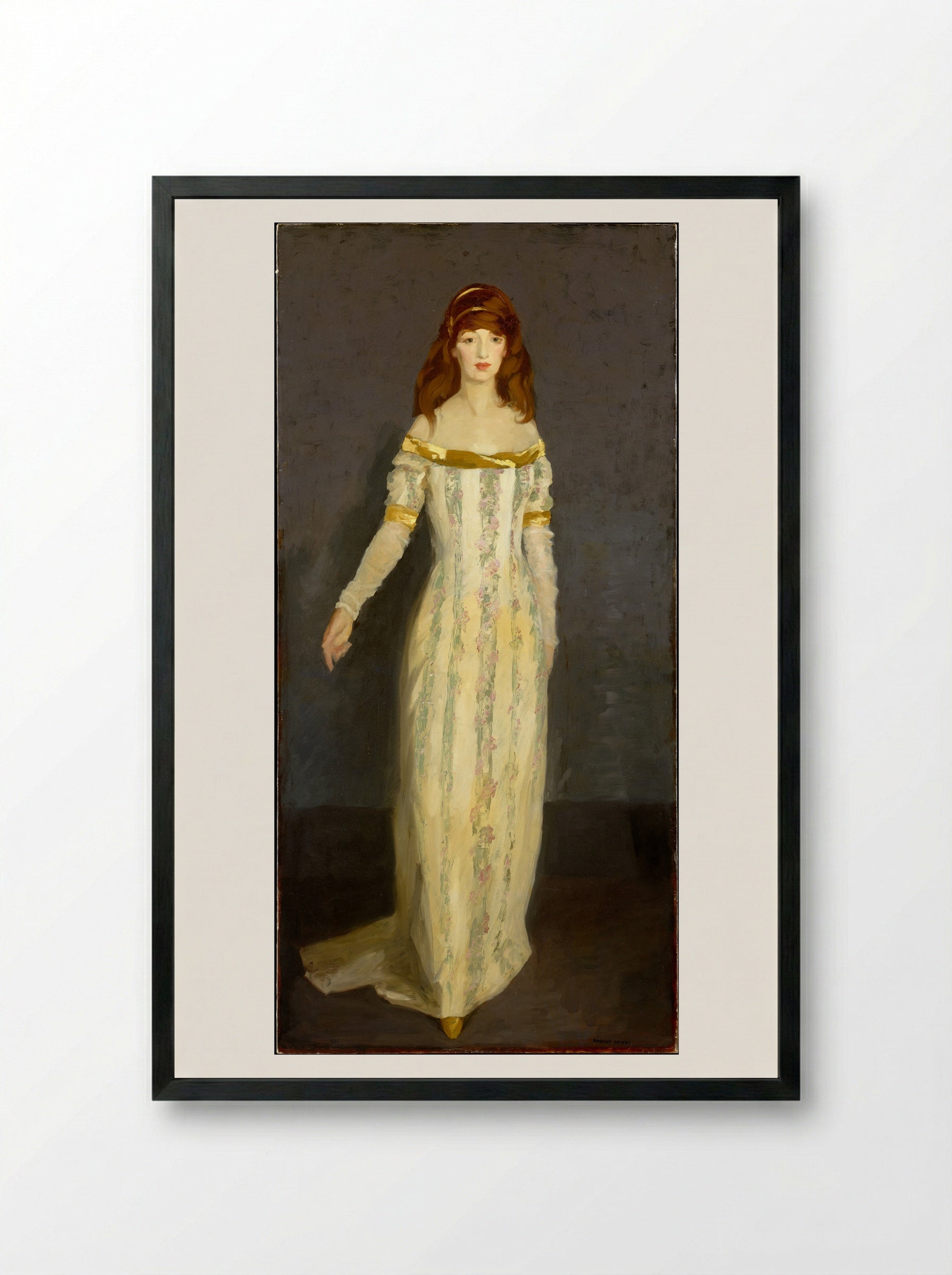 The Masquerade Dress - Robert Henri - Framed Print Black