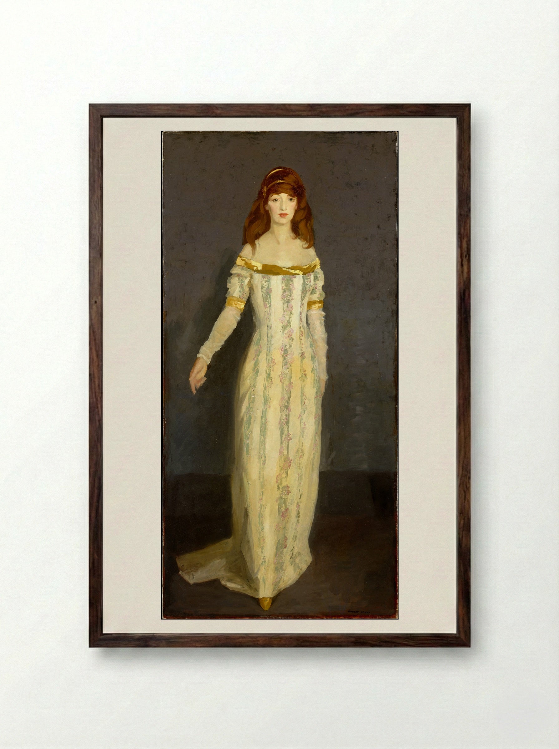 The Masquerade Dress - Robert Henri - Framed Print Dark Wood