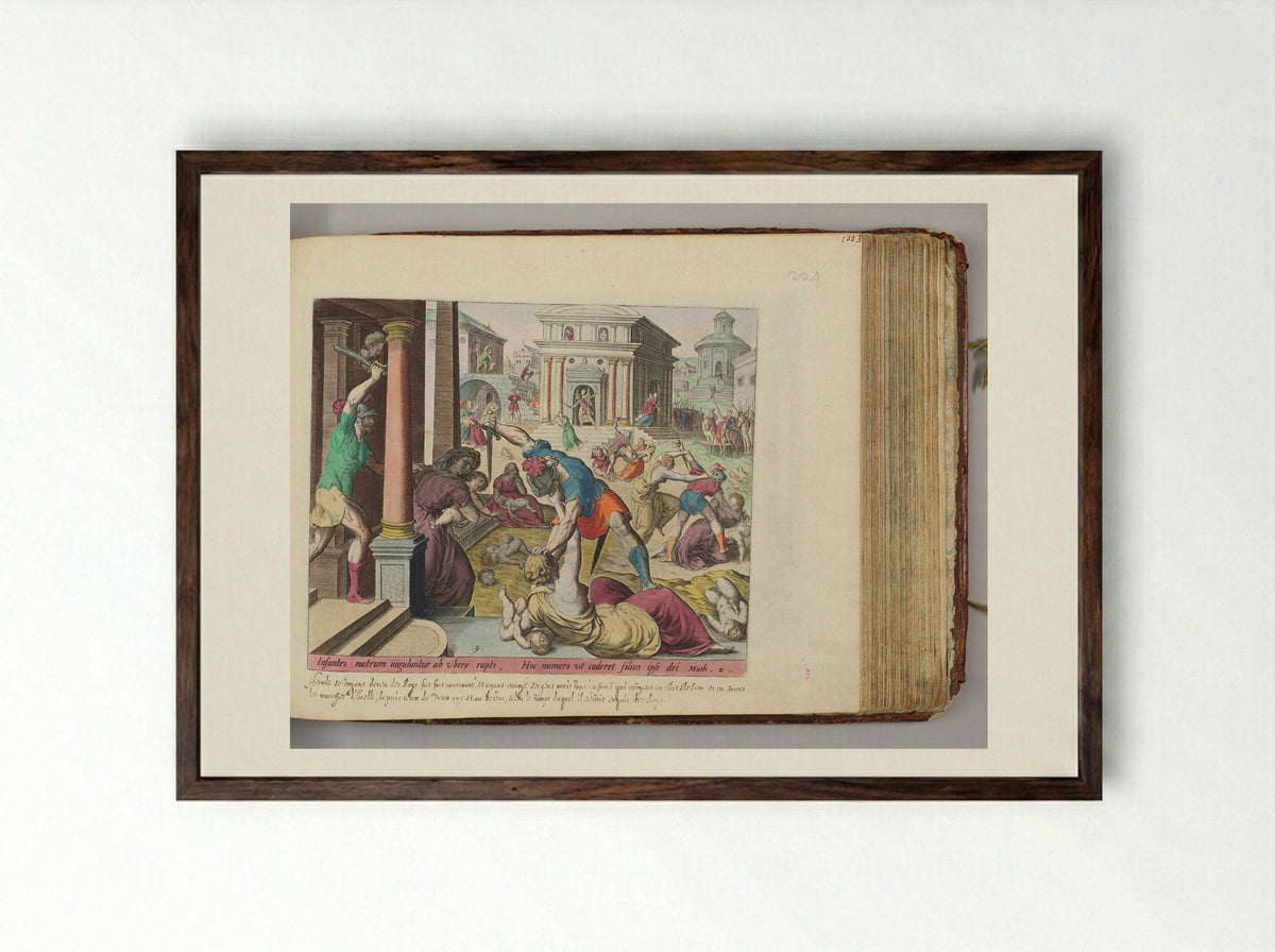 The Massacre of the Innocents - Johann Sadeler I - Framed Print Dark Wood