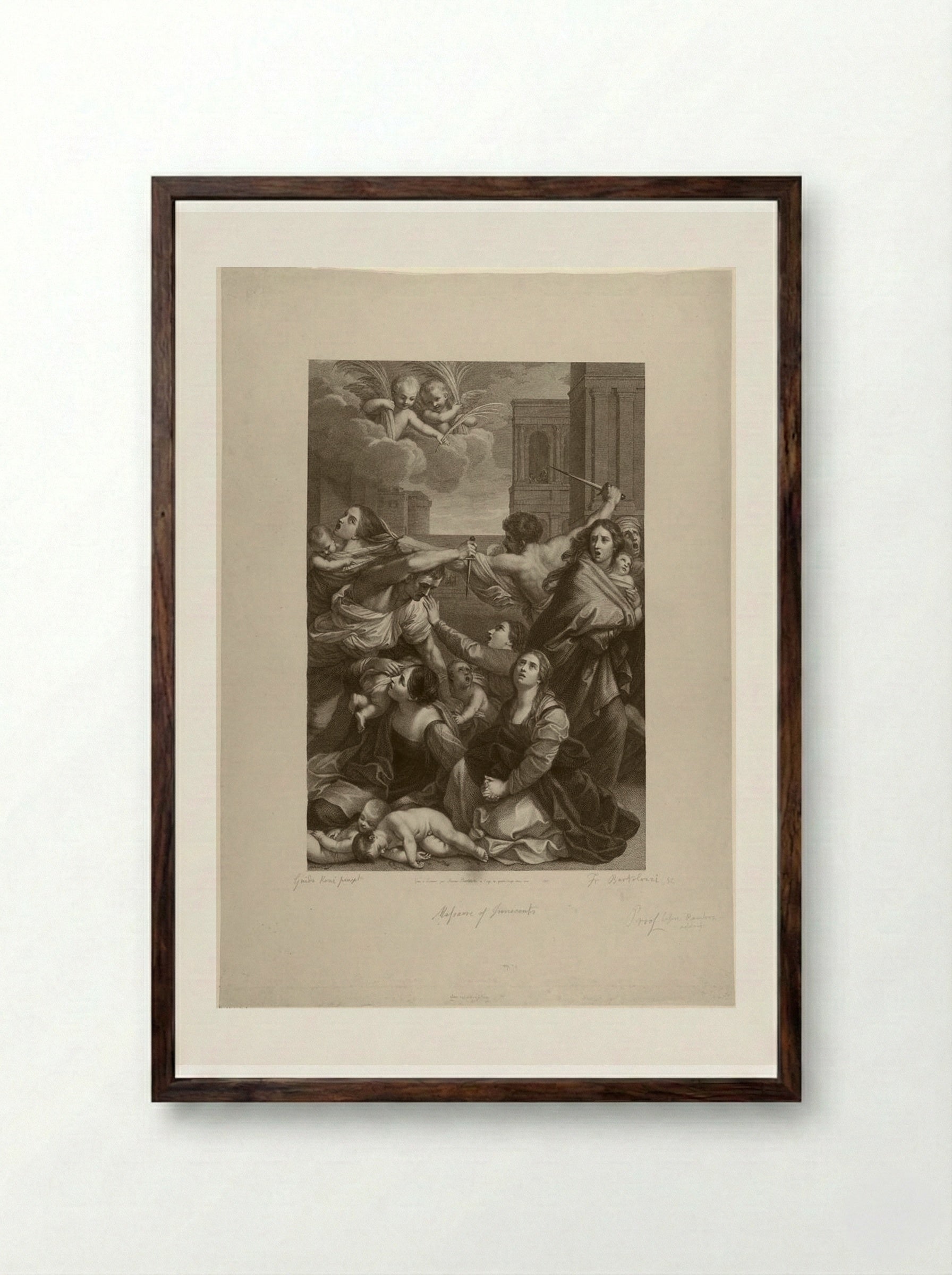 The Massacre of the Innocents - Francesco Bartolozzi - Framed Print Dark Wood