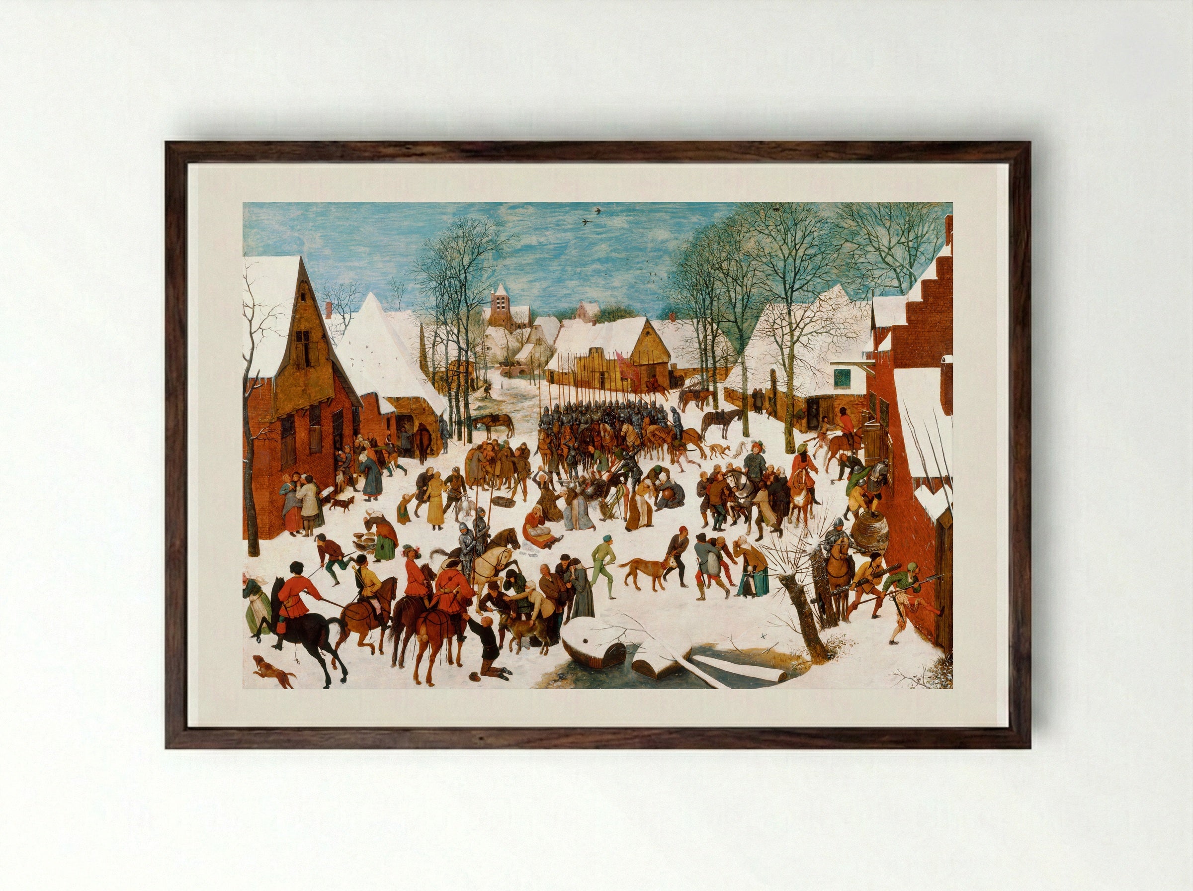 The Massacre of the Innocents - Pieter Bruegel the Elder - Framed Print Dark Wood