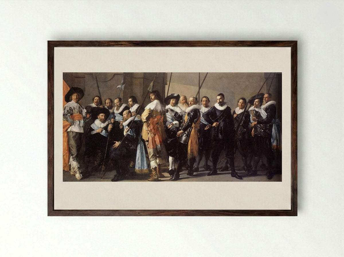 The Meagre Company - Frans Hals - Framed Print Dark Wood