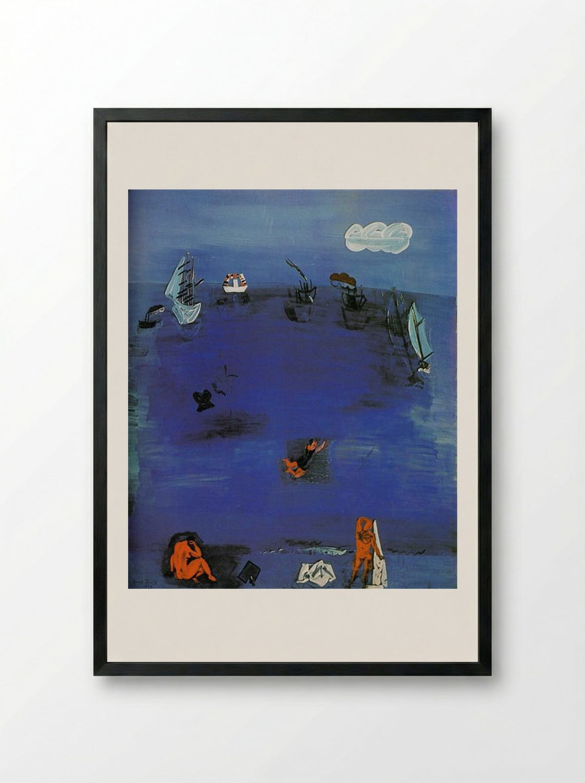The Mediterranean - Raoul Dufy - Framed Print Black