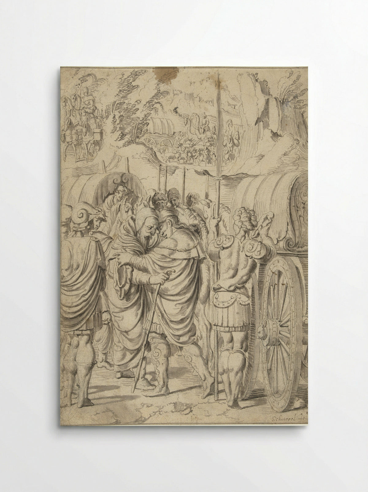 The Meeting of Abraham and Melchizedek - Aertgen Claesz. van Leyden - Poster