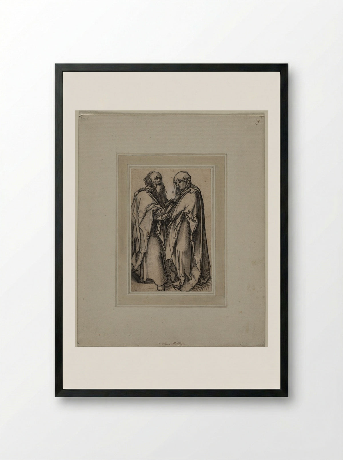 The Meeting of Joachim and Anna - Wolf Traut - Framed Print Black