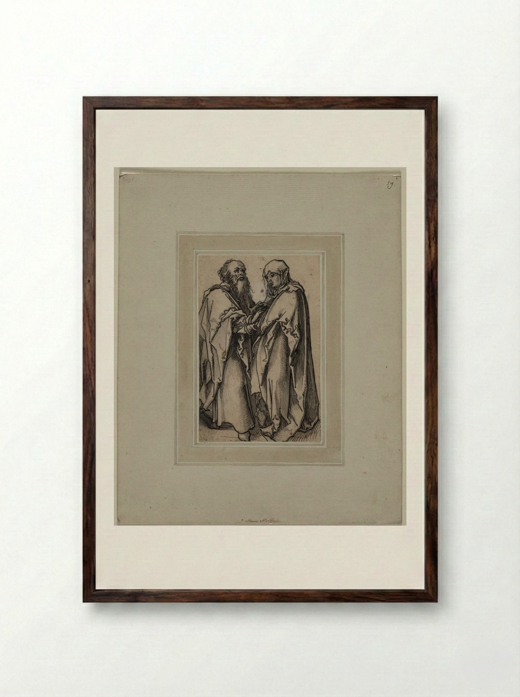 The Meeting of Joachim and Anna - Wolf Traut - Framed Print Dark Wood