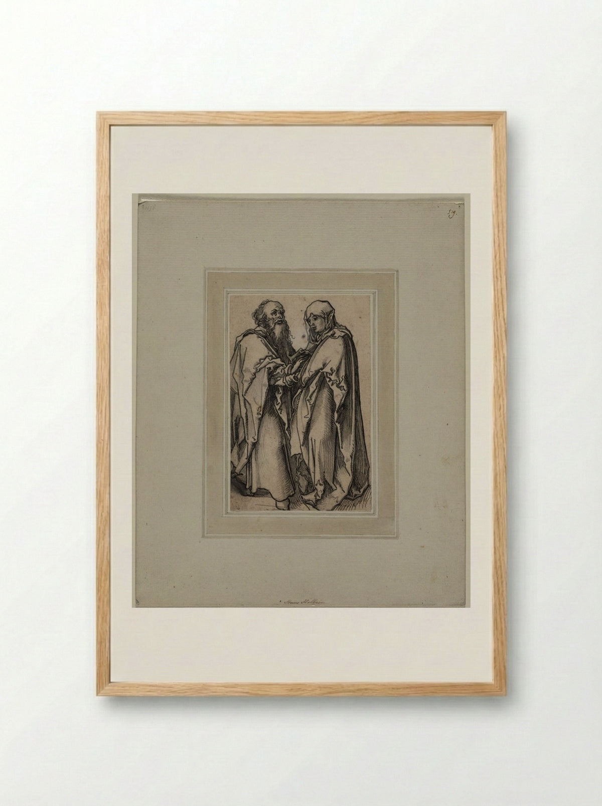 The Meeting of Joachim and Anna - Wolf Traut - Framed Print Wood