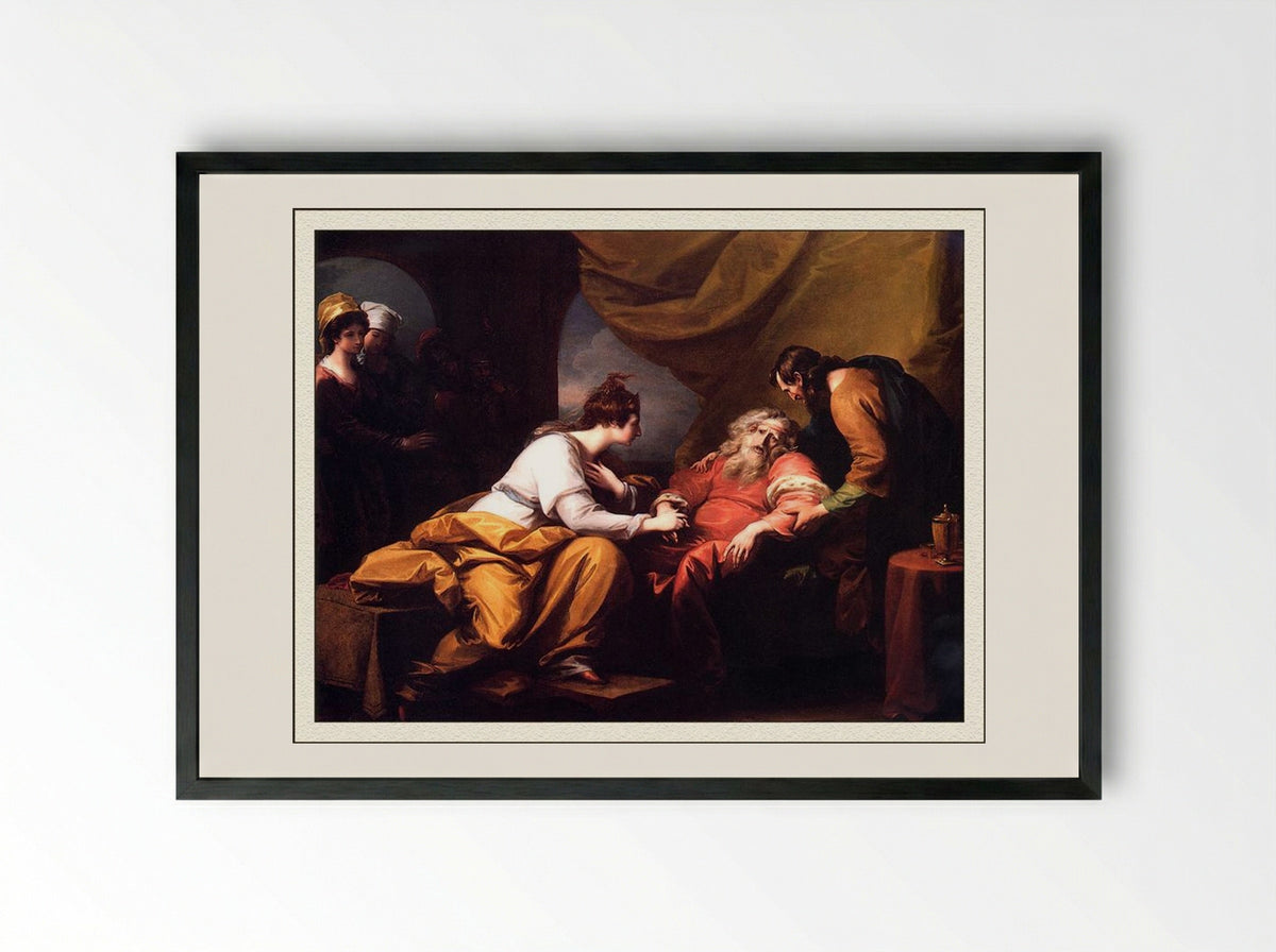 The Meeting of Lear and Cordelia - Benjamin West - Framed Print Black