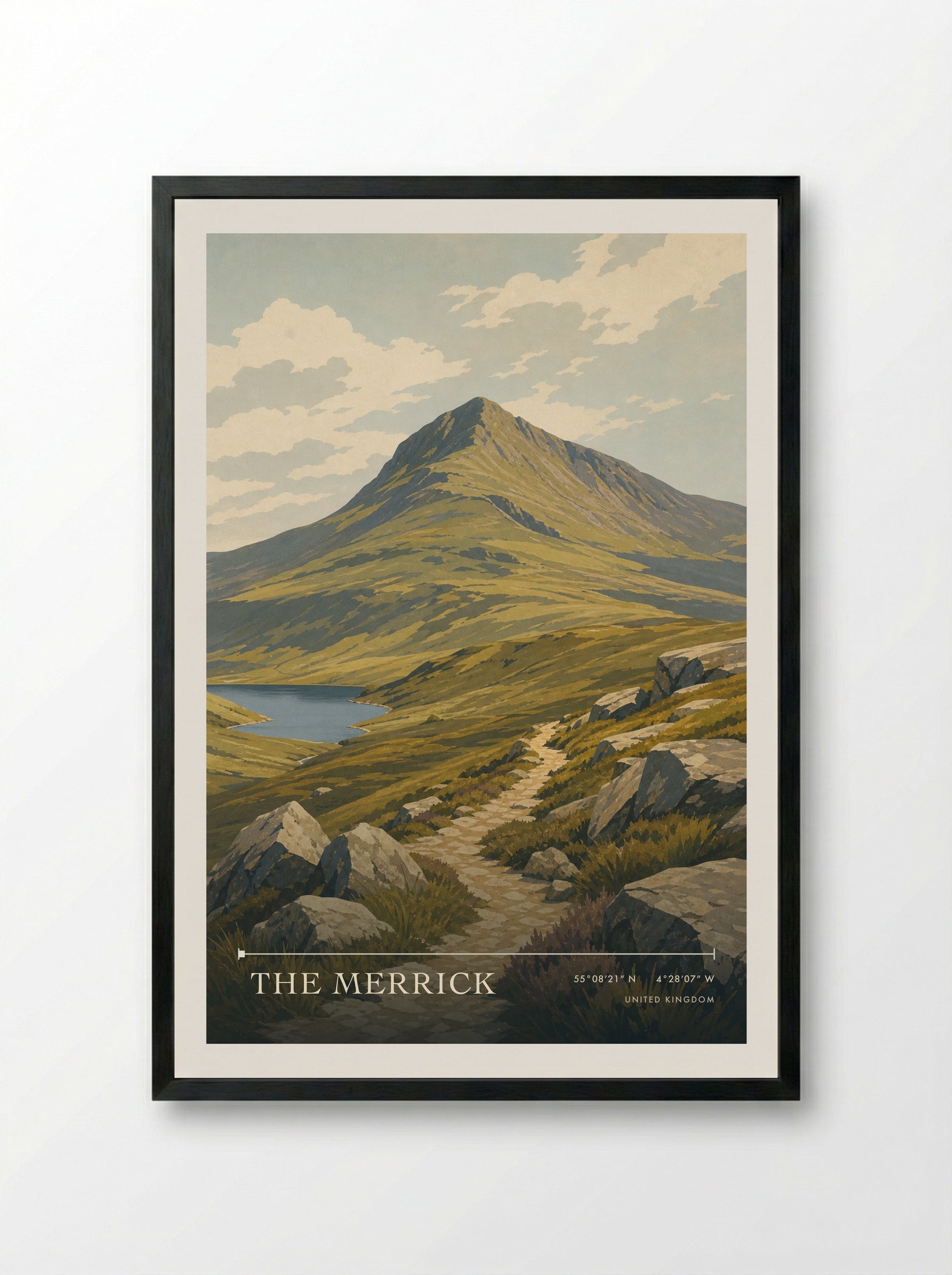 The Merrick United Kingdom Travel Poster - Framed Print Black