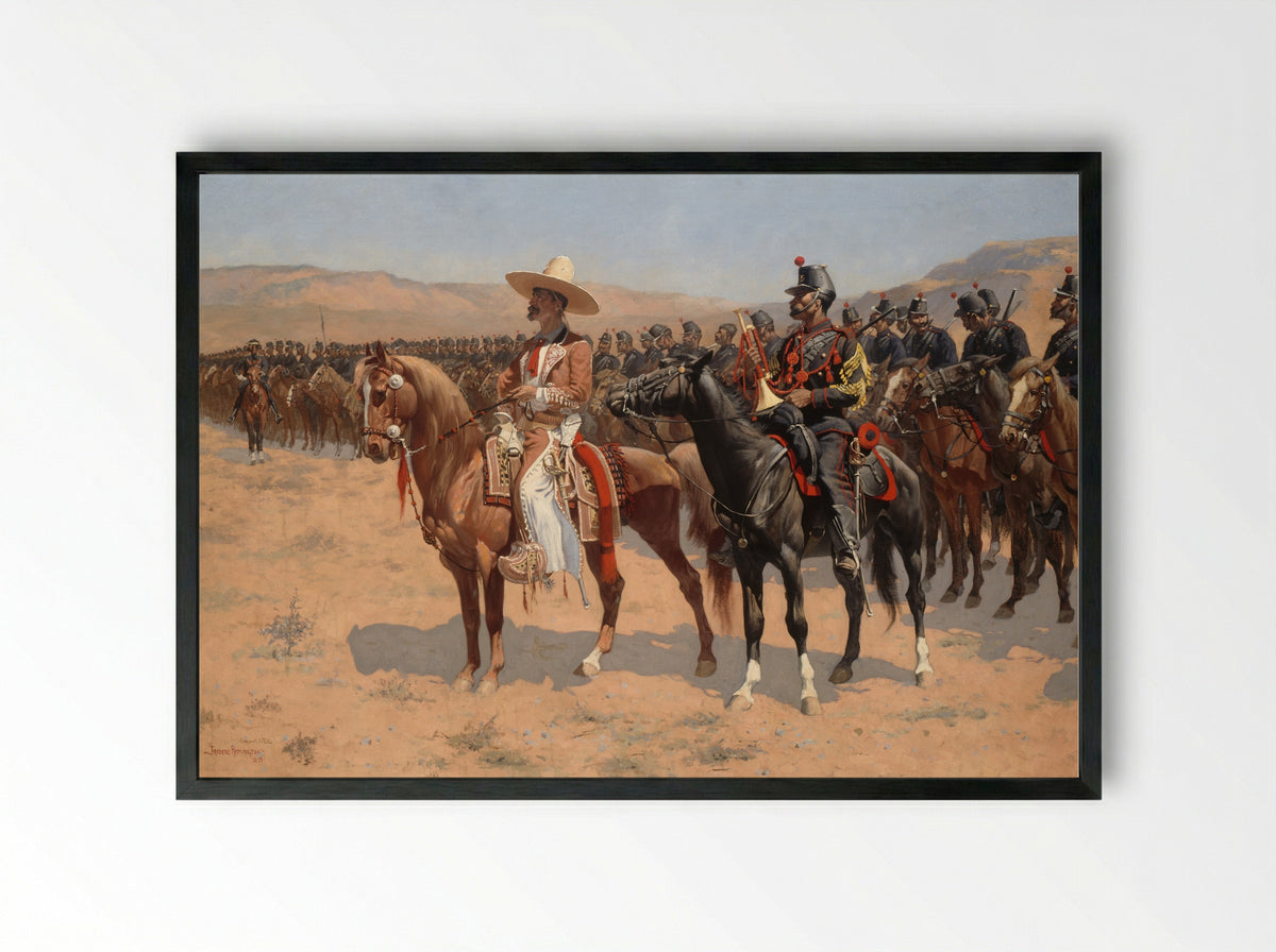 The Mexican Major - Frederic Remington - Framed Print Black