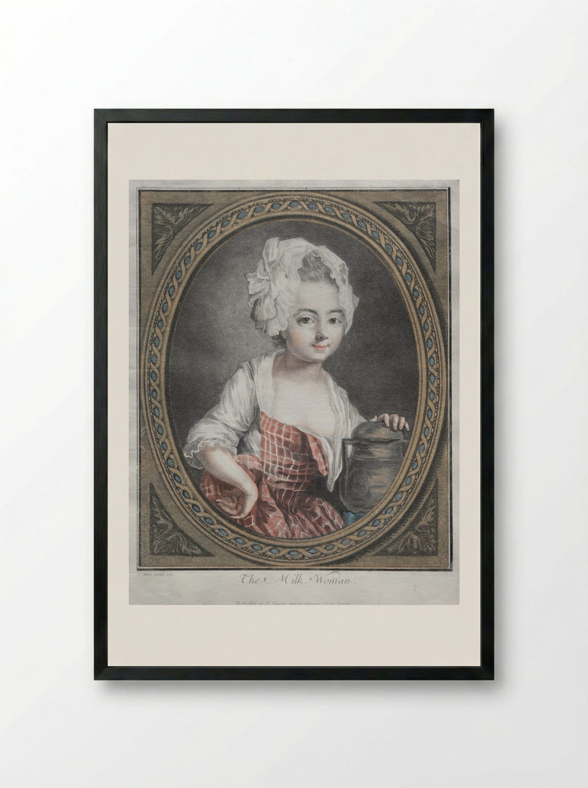 The Milk Woman - Louis-Marin Bonnet - Framed Print Black