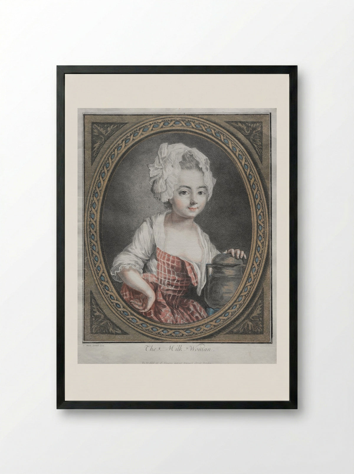 The Milk Woman - Louis-Marin Bonnet - Framed Print Black
