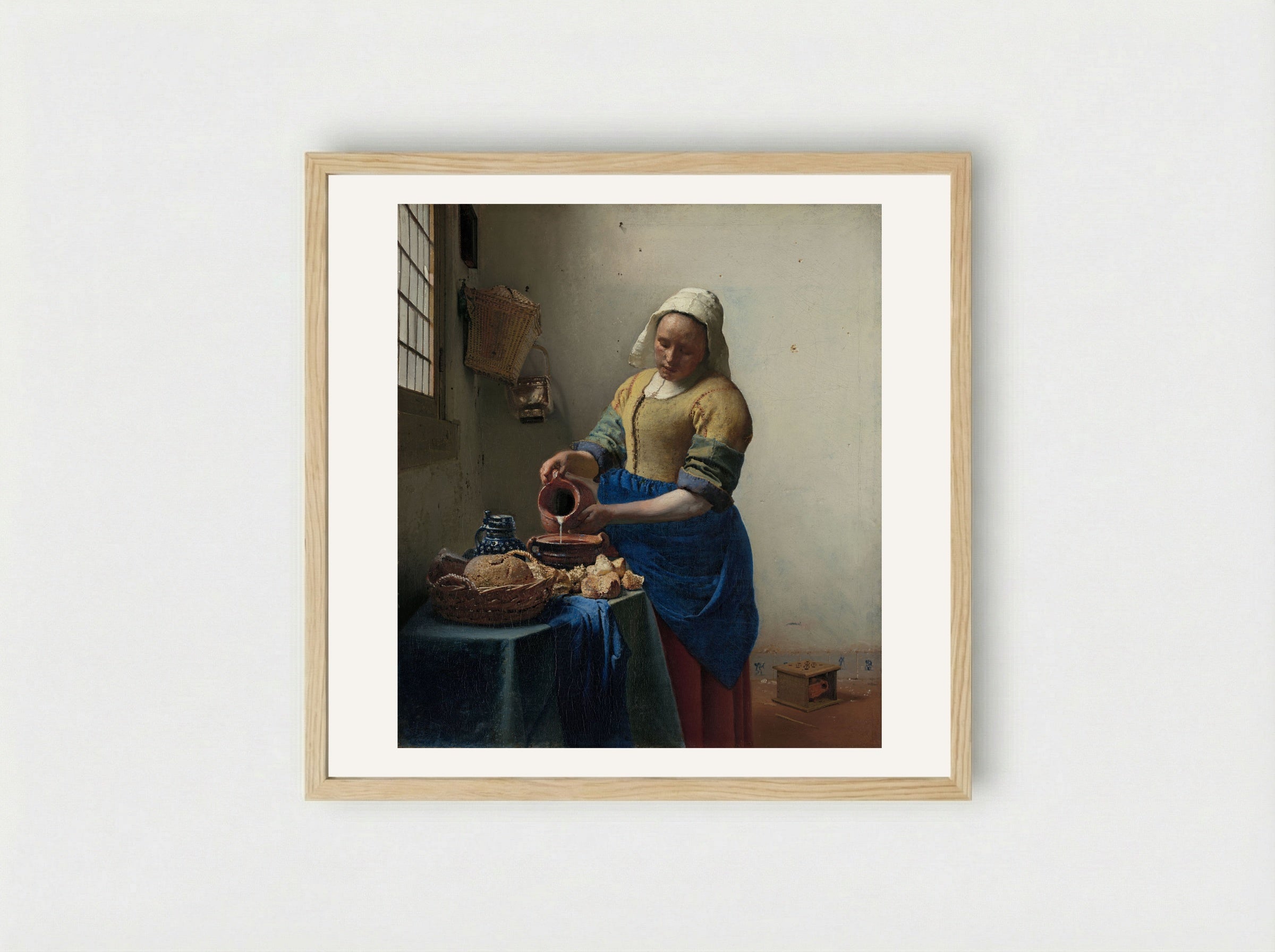 The Milkmaid - Johannes Vermeer - Framed Print Wood