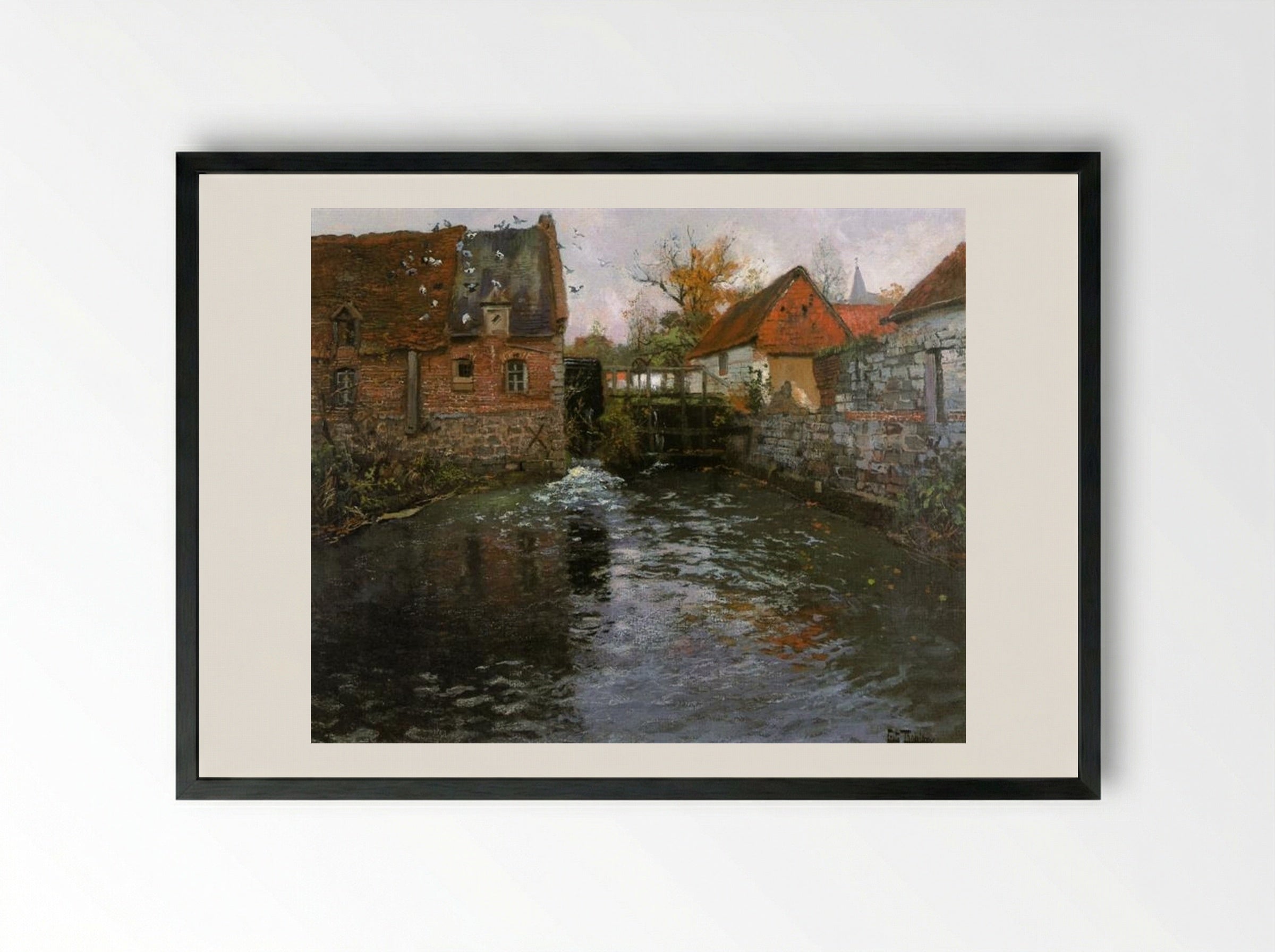 The Mill Pond - Frits Thaulow - Framed Print Black