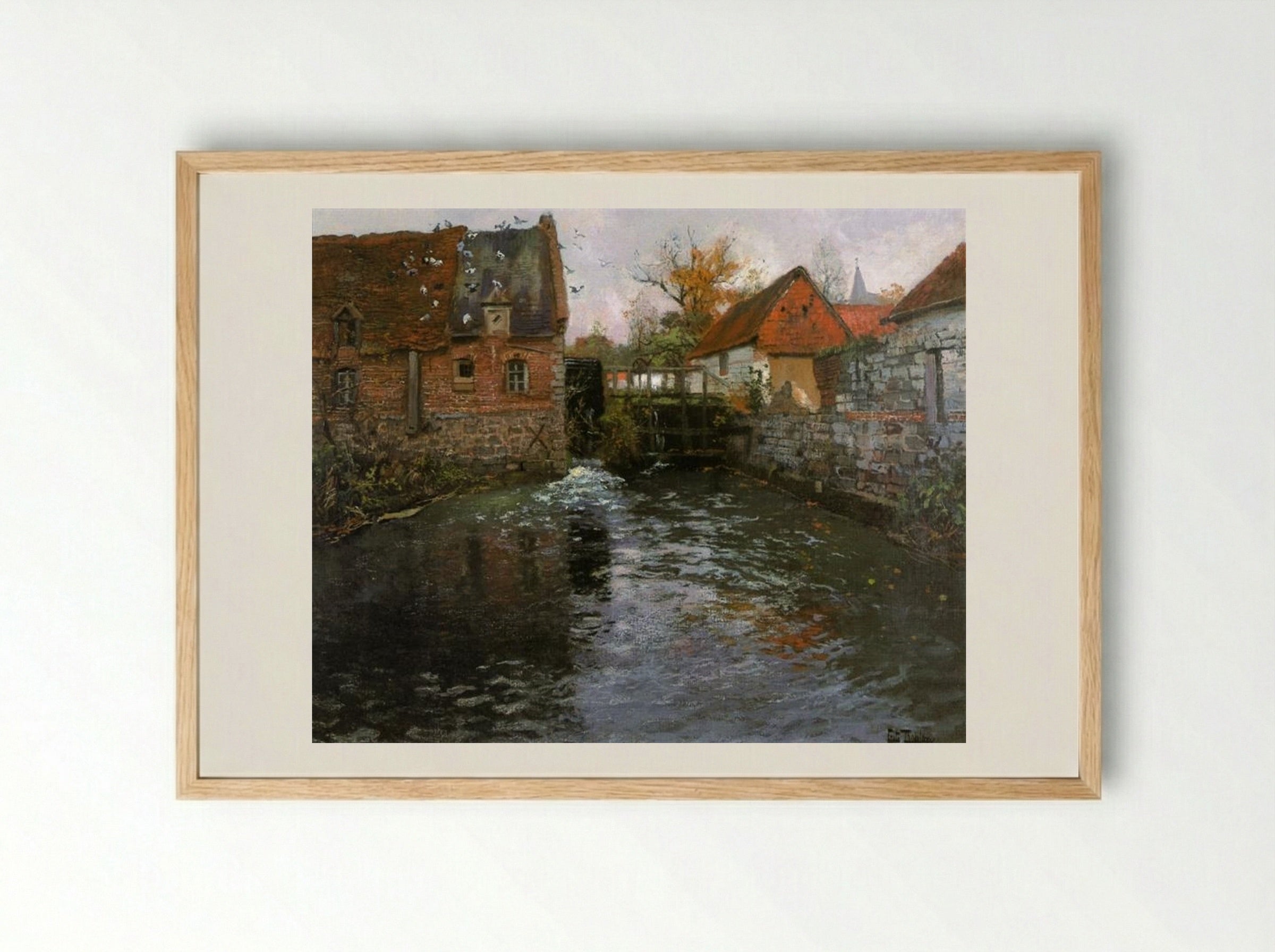 The Mill Pond - Frits Thaulow - Framed Print Wood