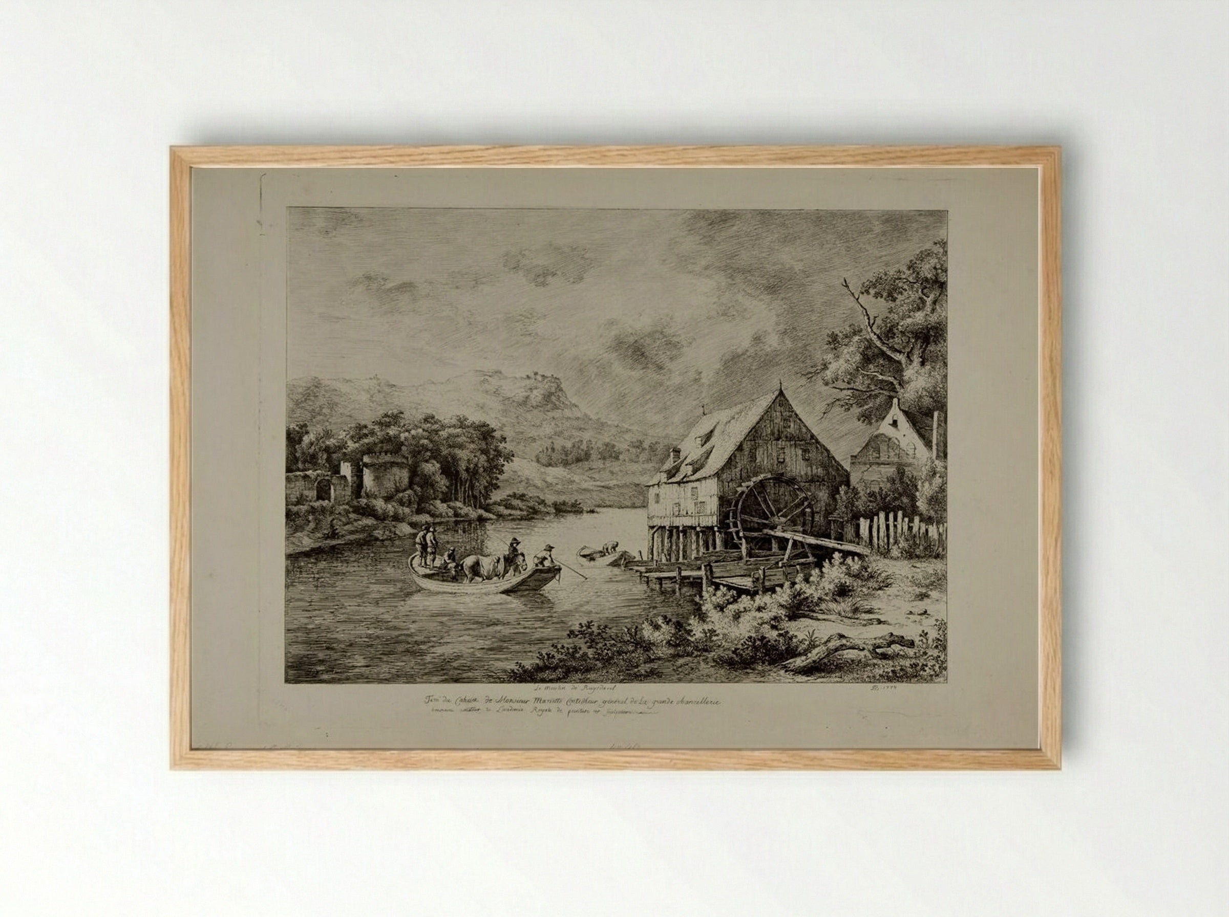 The Mill on the River - Jean-Jacques de Boissieu - Framed Print Wood