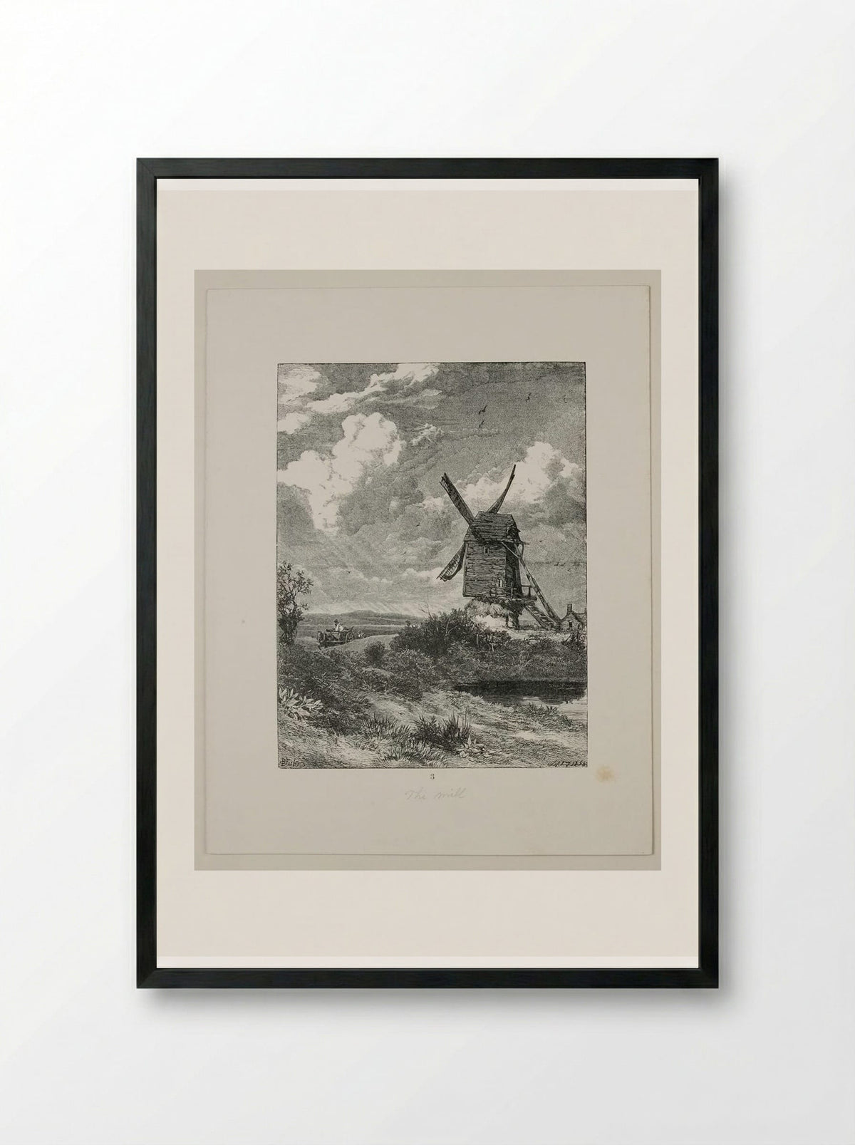 The Mill - Edward Dalziel - Framed Print Black