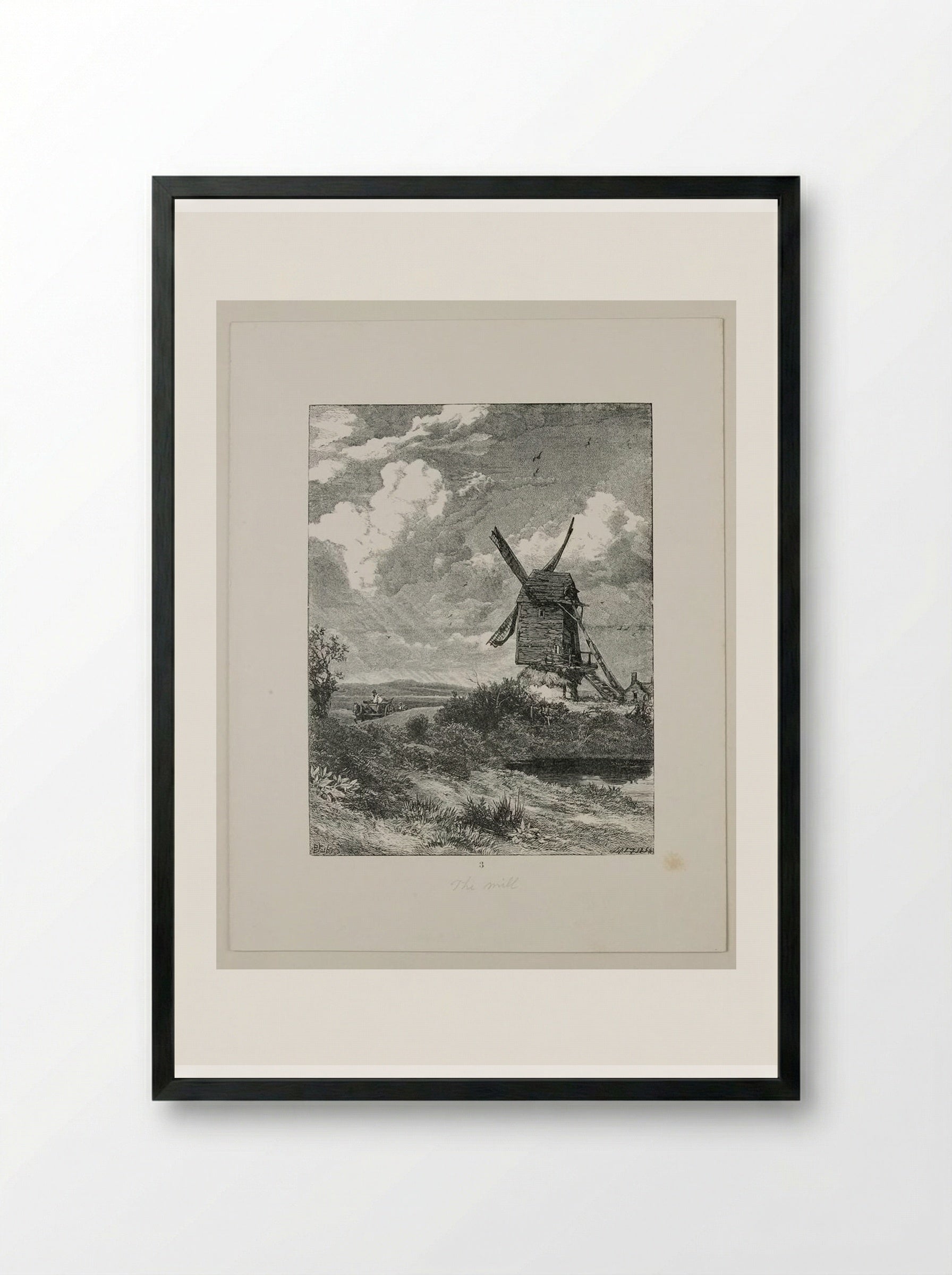 The Mill - Edward Dalziel - Framed Print Black