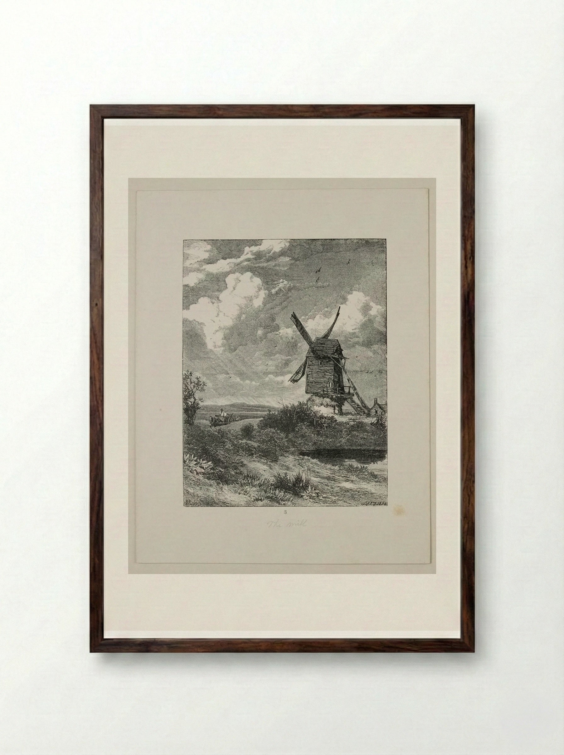 The Mill - Edward Dalziel - Framed Print Dark Wood