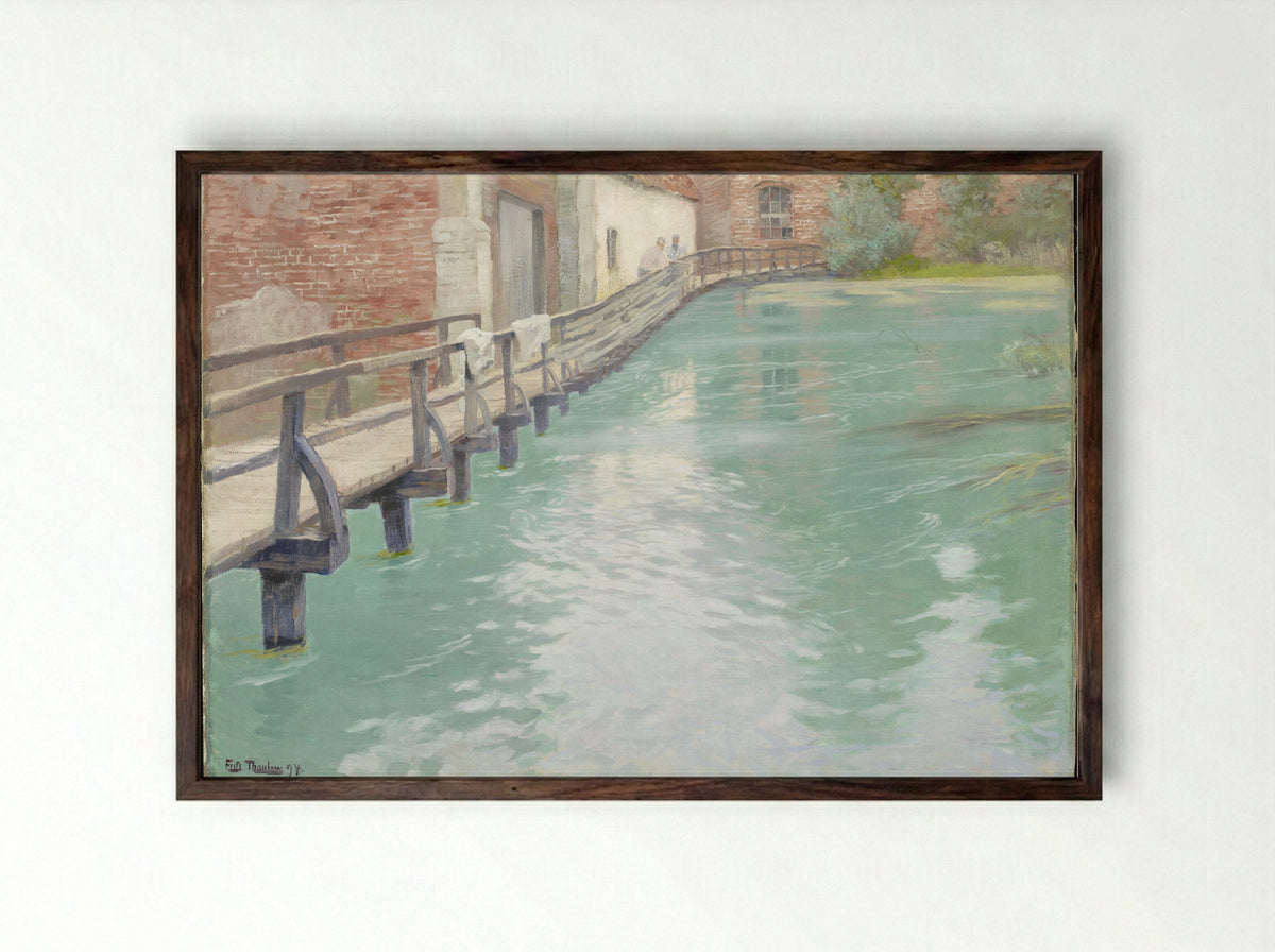 The Mill - Frits Thaulow - Framed Print Dark Wood