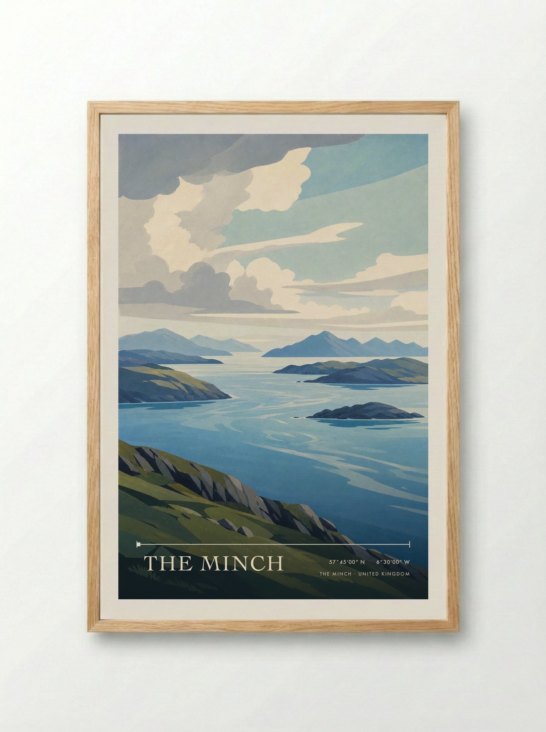 The Minch United Kingdom Travel Poster - Framed Print Wood