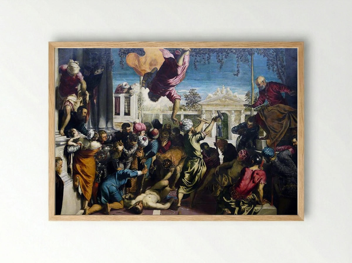 The Miracle of St Mark Freeing the Slave - Tintoretto - Framed Print Wood