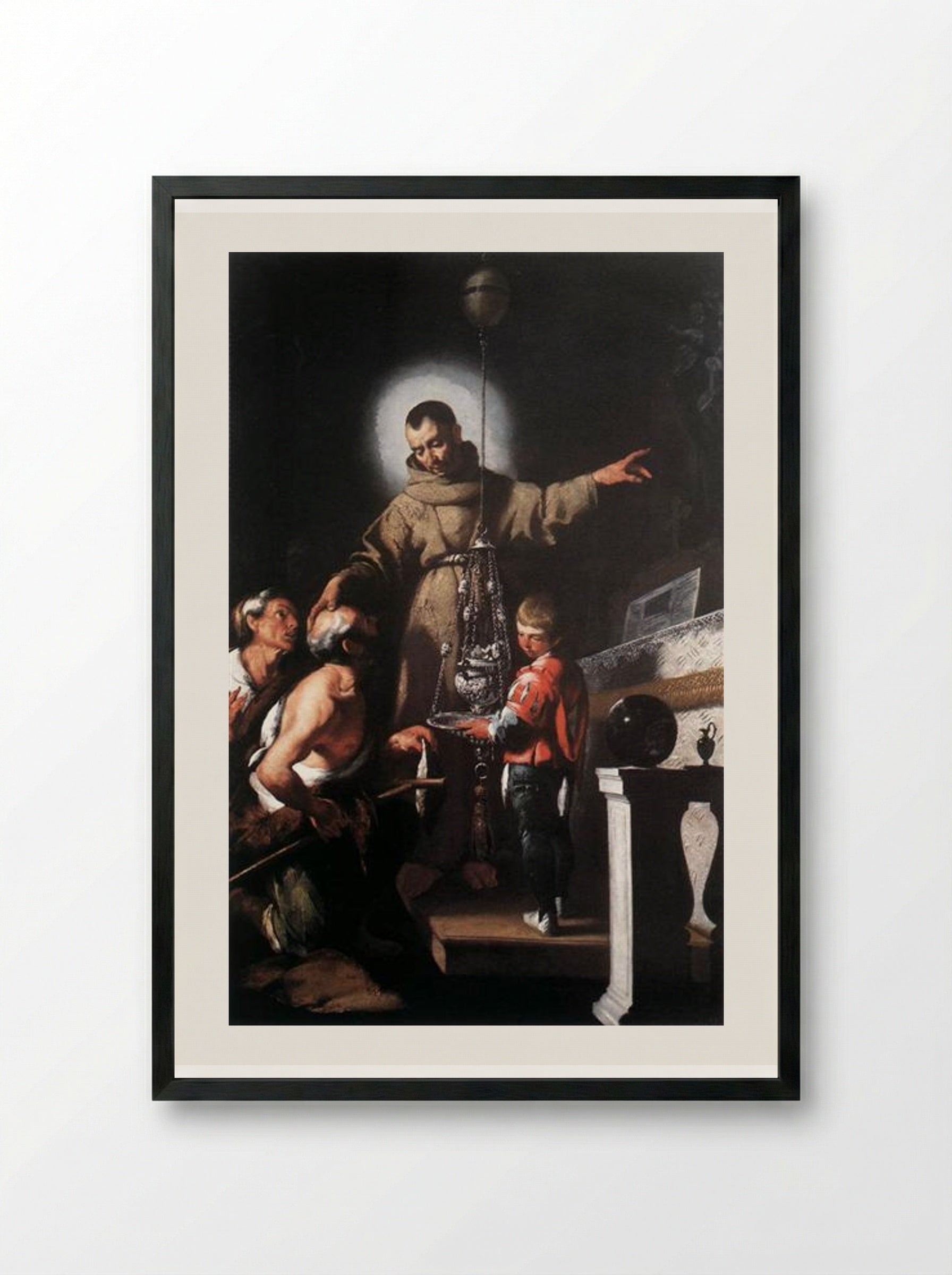 The Miracle of St. Diego of Alcantara - Bernardo Strozzi - Framed Print Black
