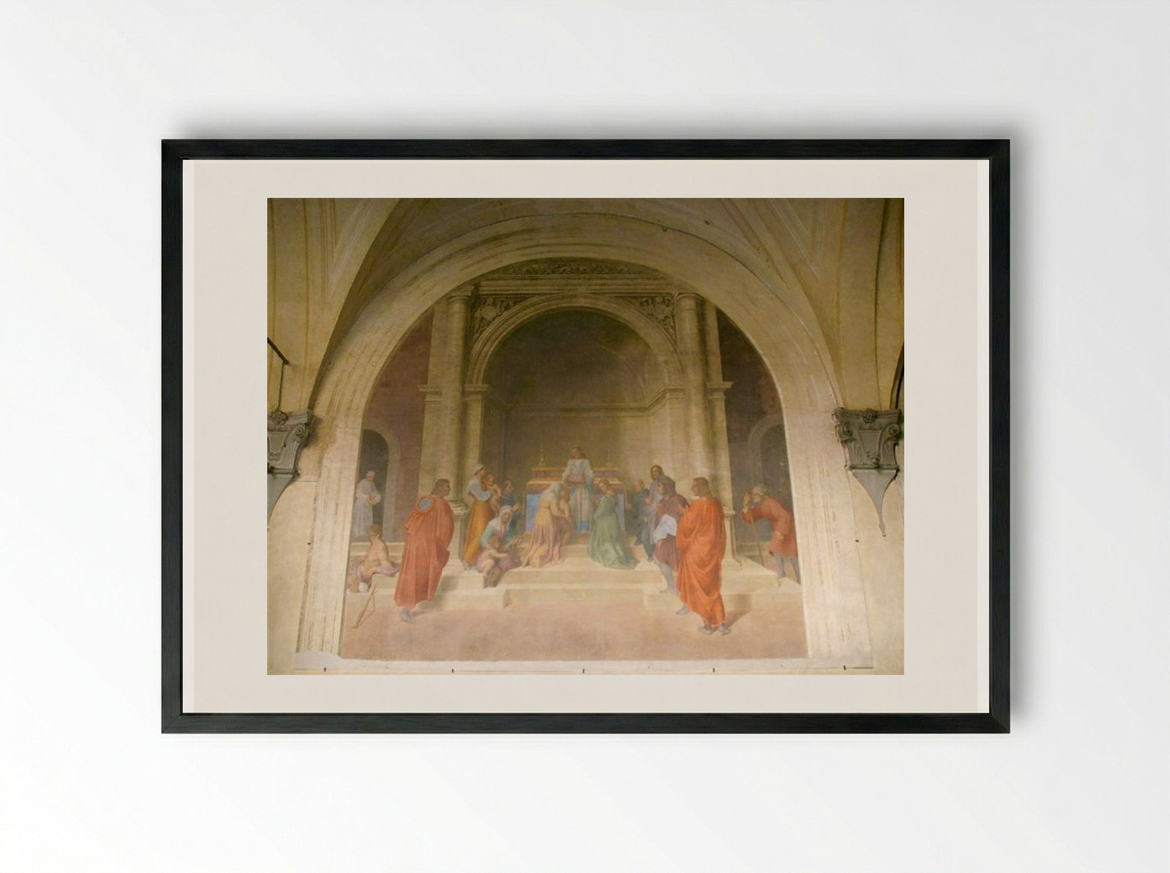 The Miracle of the Relics of San Filippo - Andrea del Sarto - Framed Print Black