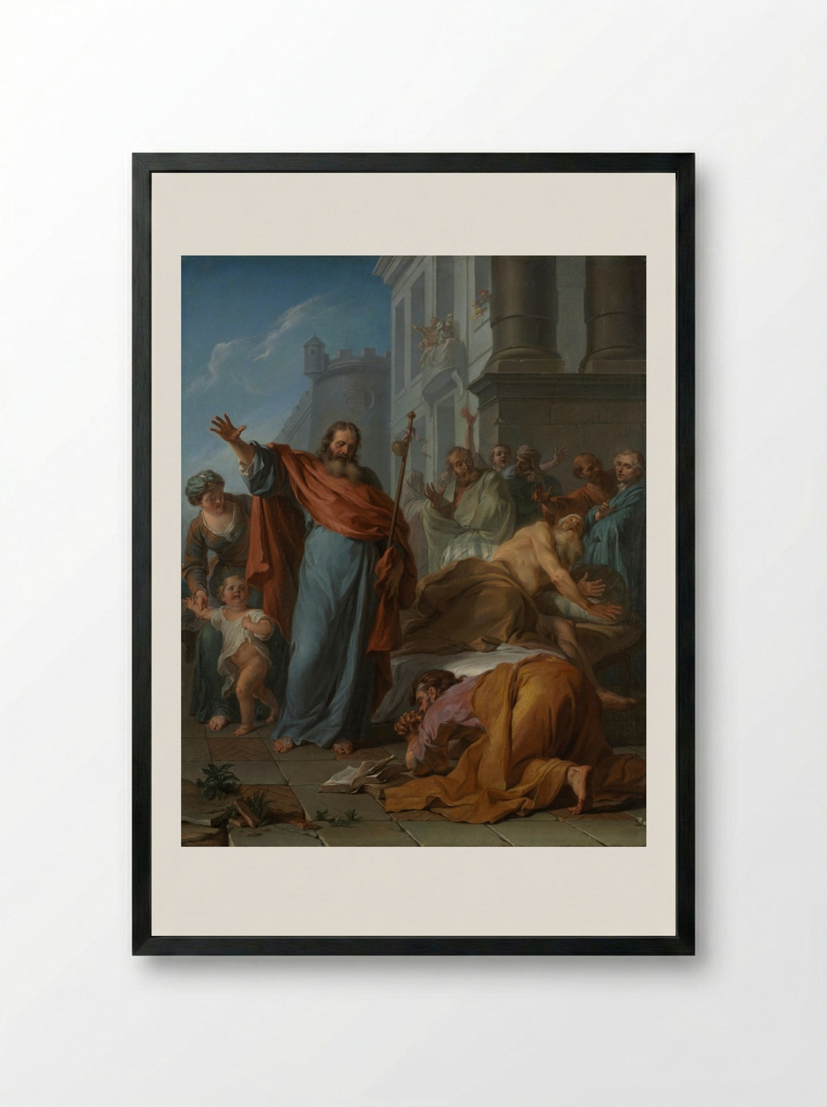 The Miracles of Saint James the Greater - Noël Nicolas Coypel - Framed Print Black