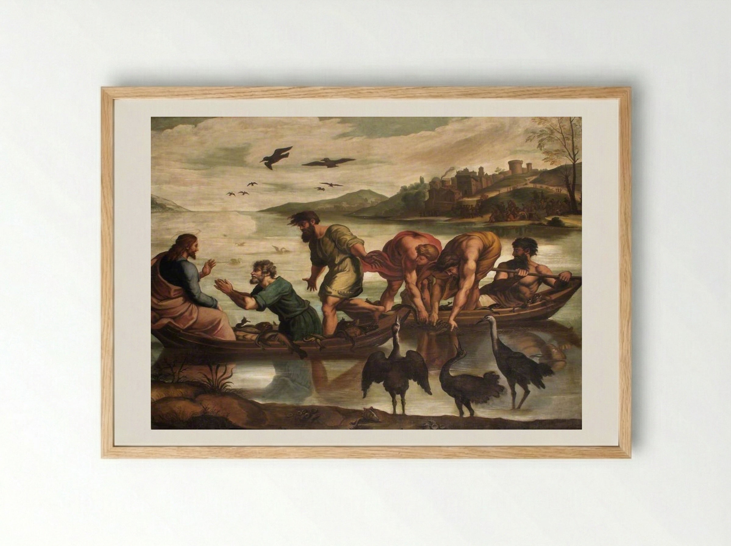 The Miraculous Draught of Fishes - Raphael - Framed Print Wood