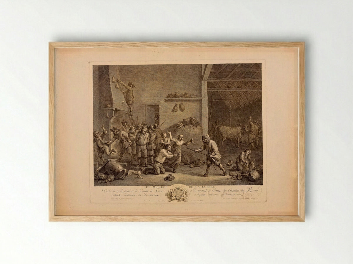 The Miseries of War - Jacques Nicolas Tardieu - Framed Print Wood