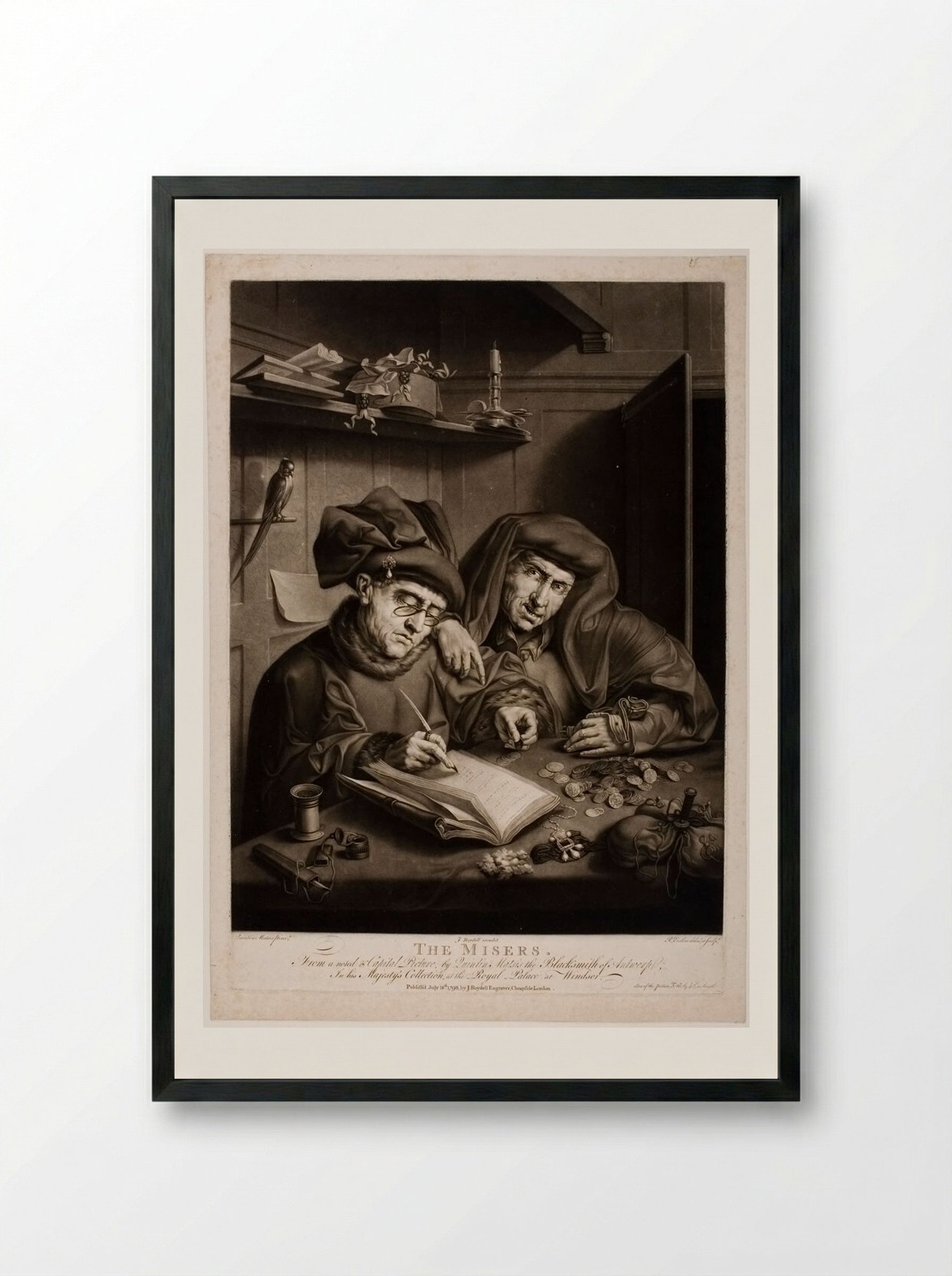 The Misers - Richard Earlom - Framed Print Black