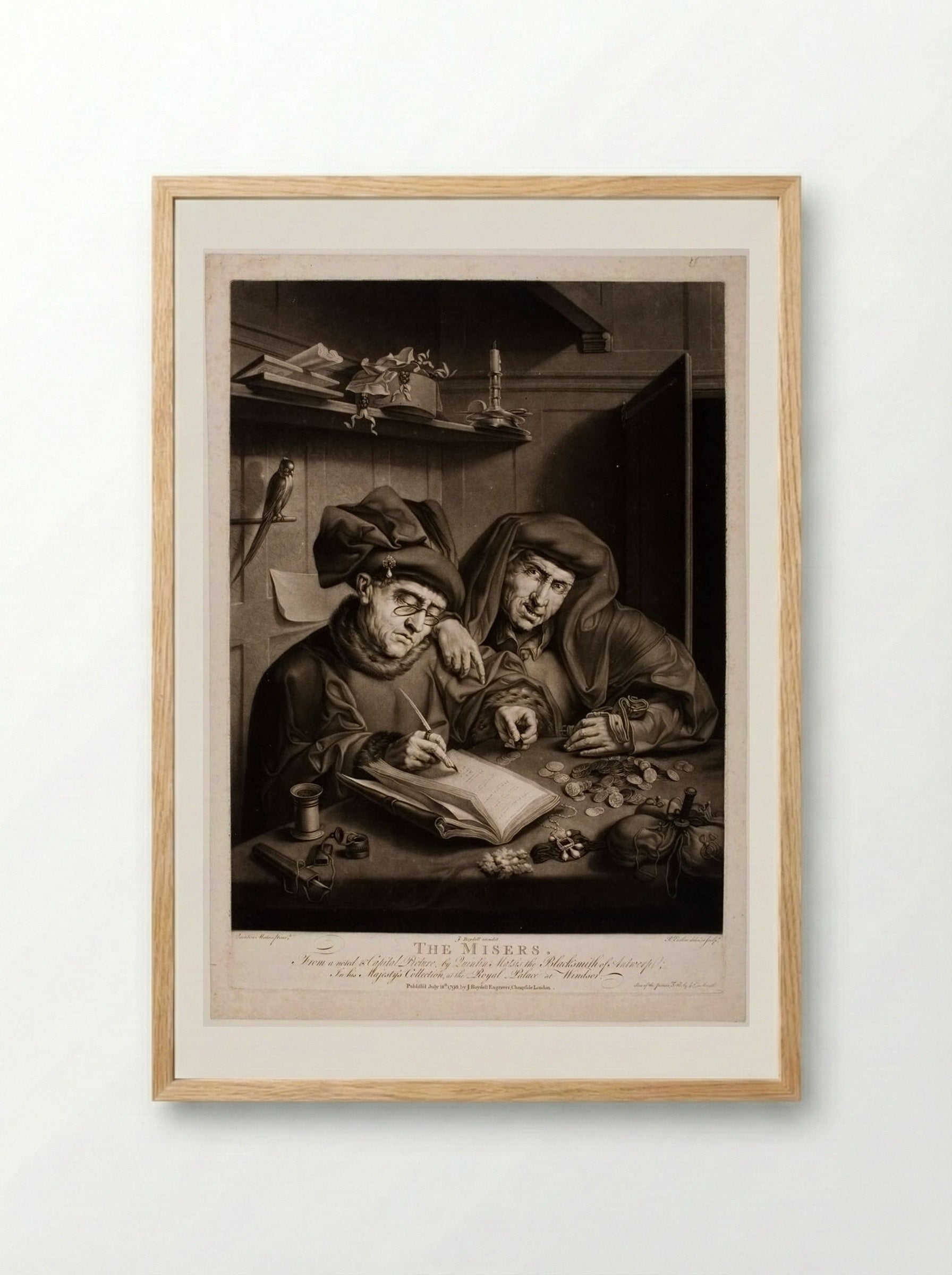 The Misers - Richard Earlom - Framed Print Wood