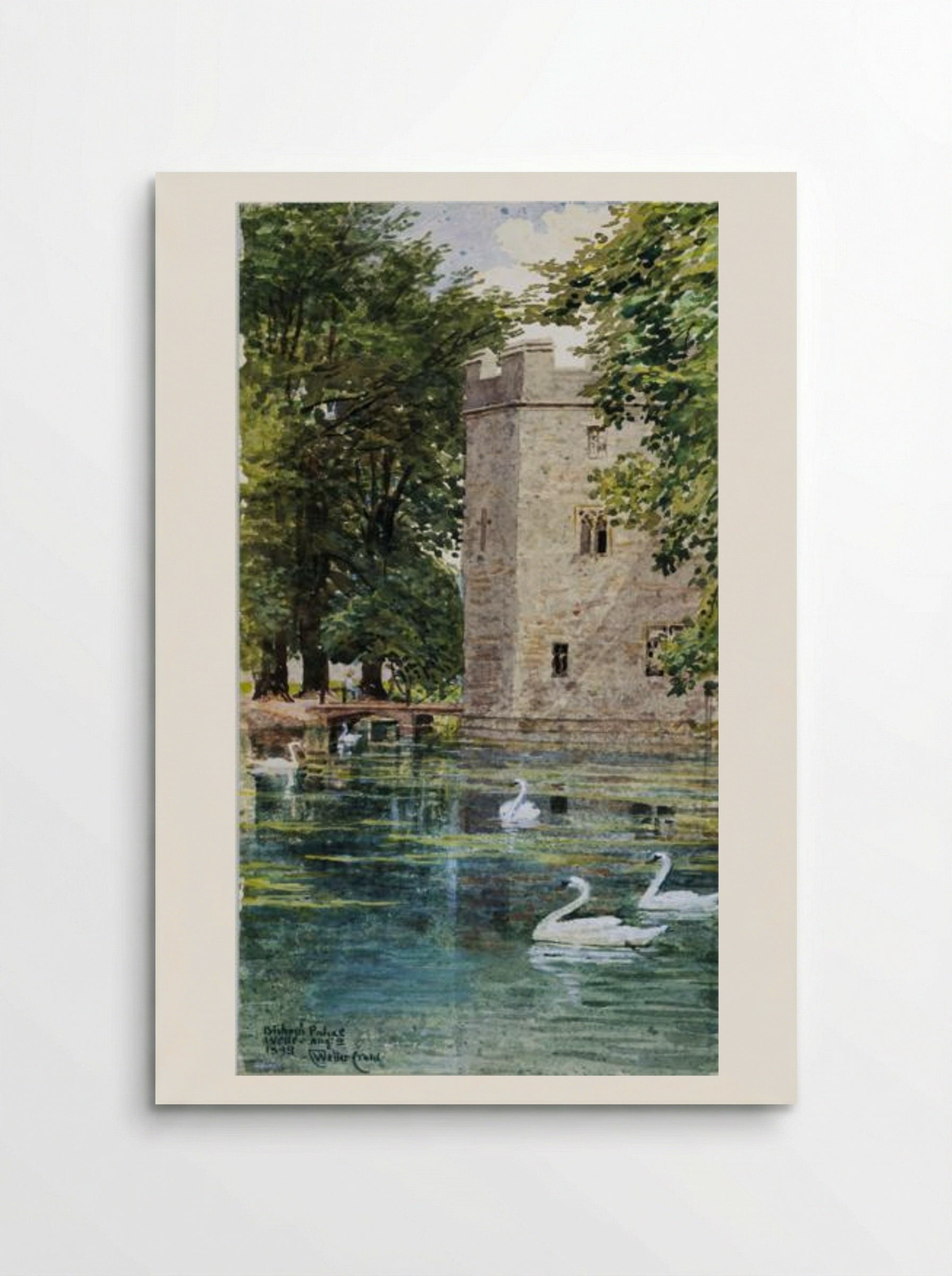 The Moat and Bishop's Palace, Wells Cathedral - Walter Crane - Poster