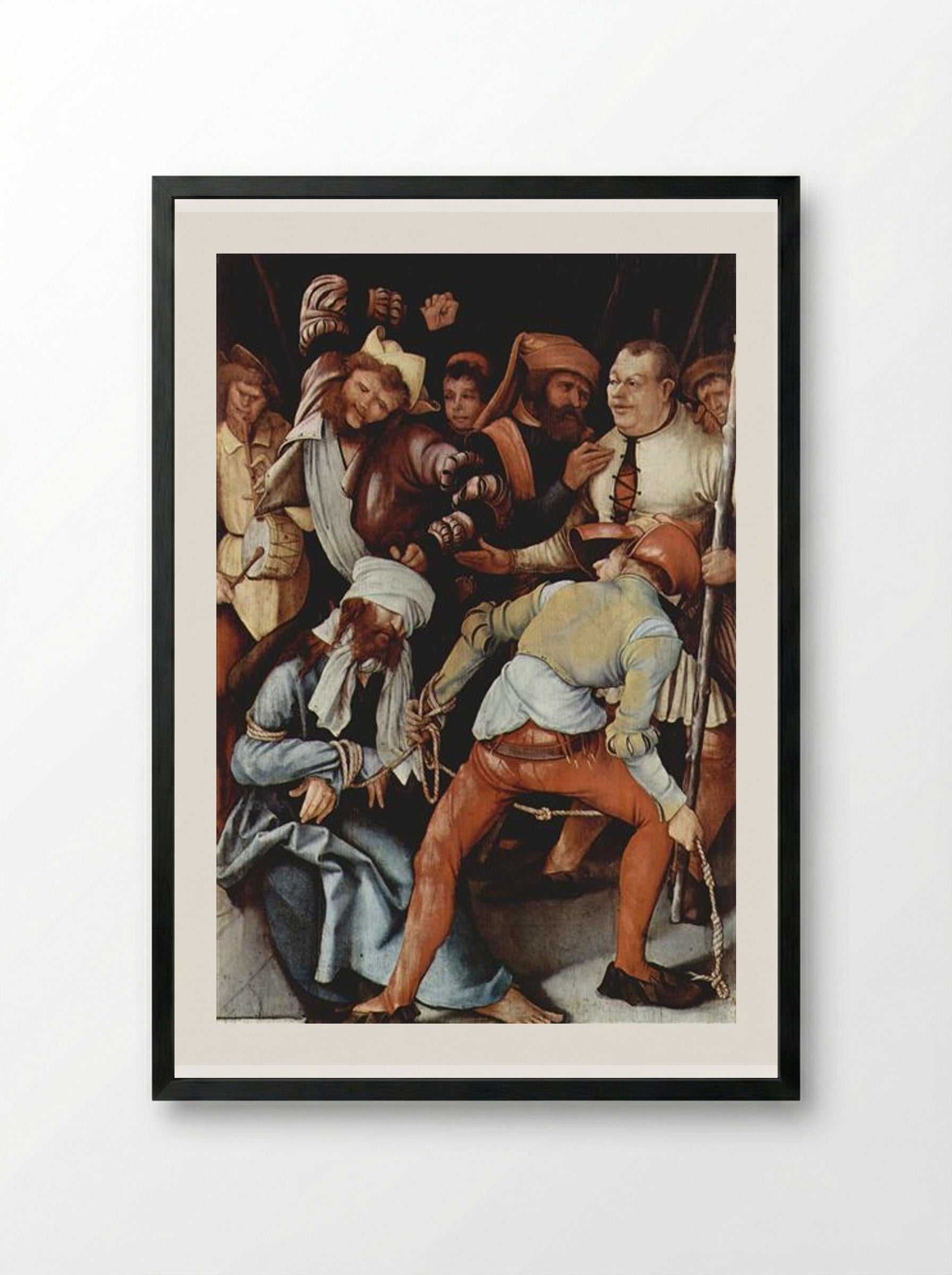 The Mocking of Christ - Matthias Grünewald - Framed Print Black