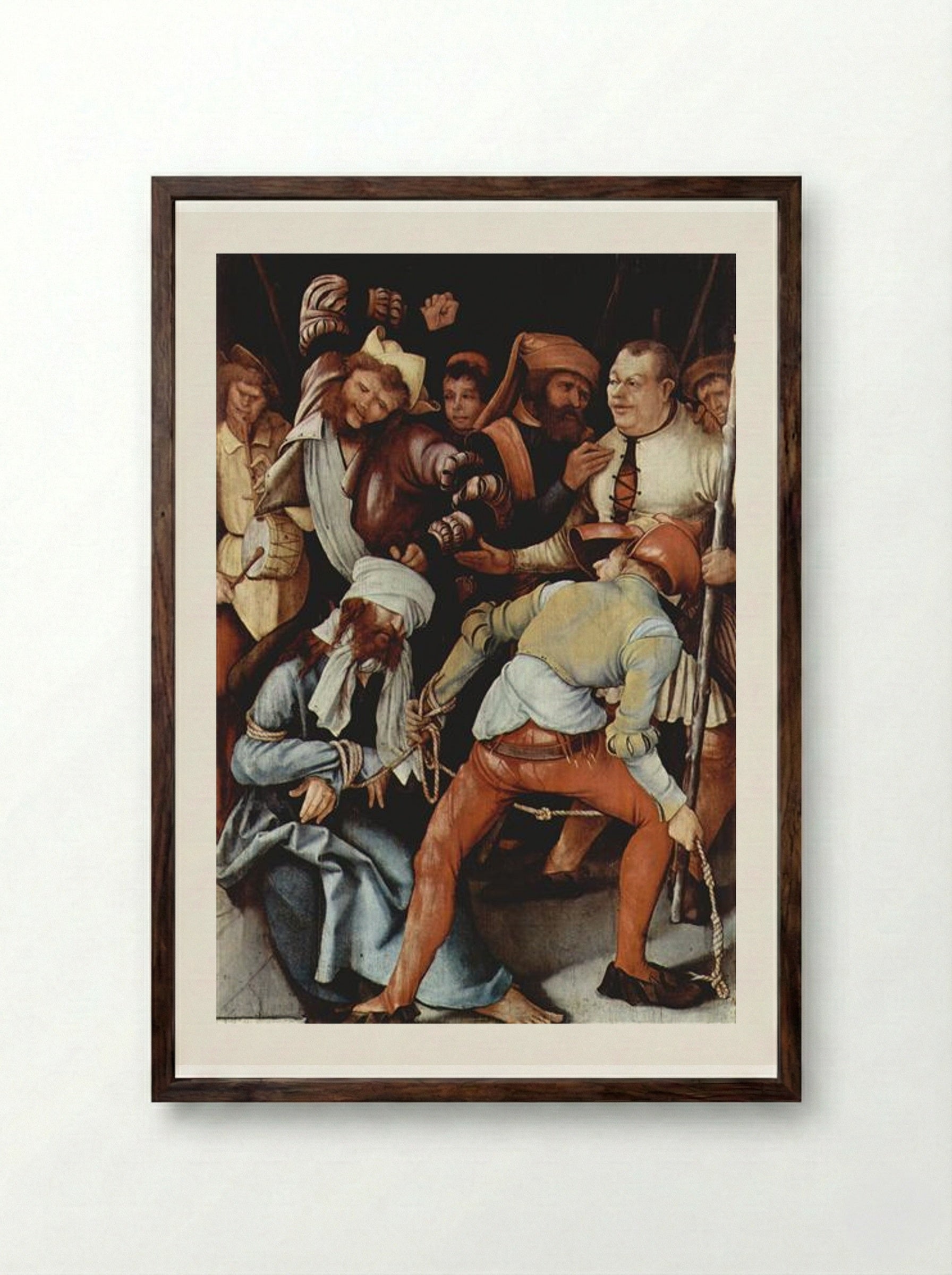 The Mocking of Christ - Matthias Grünewald - Framed Print Dark Wood