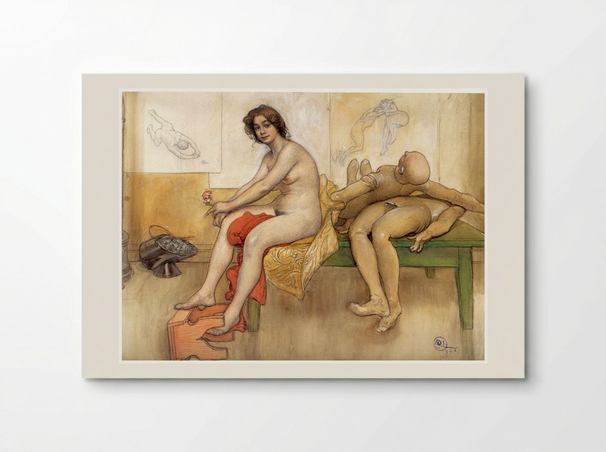 The Model On The Table - Carl Larsson - Poster