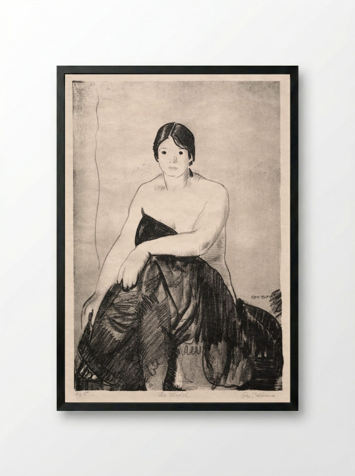 The Model - George Bellows - Framed Print Black